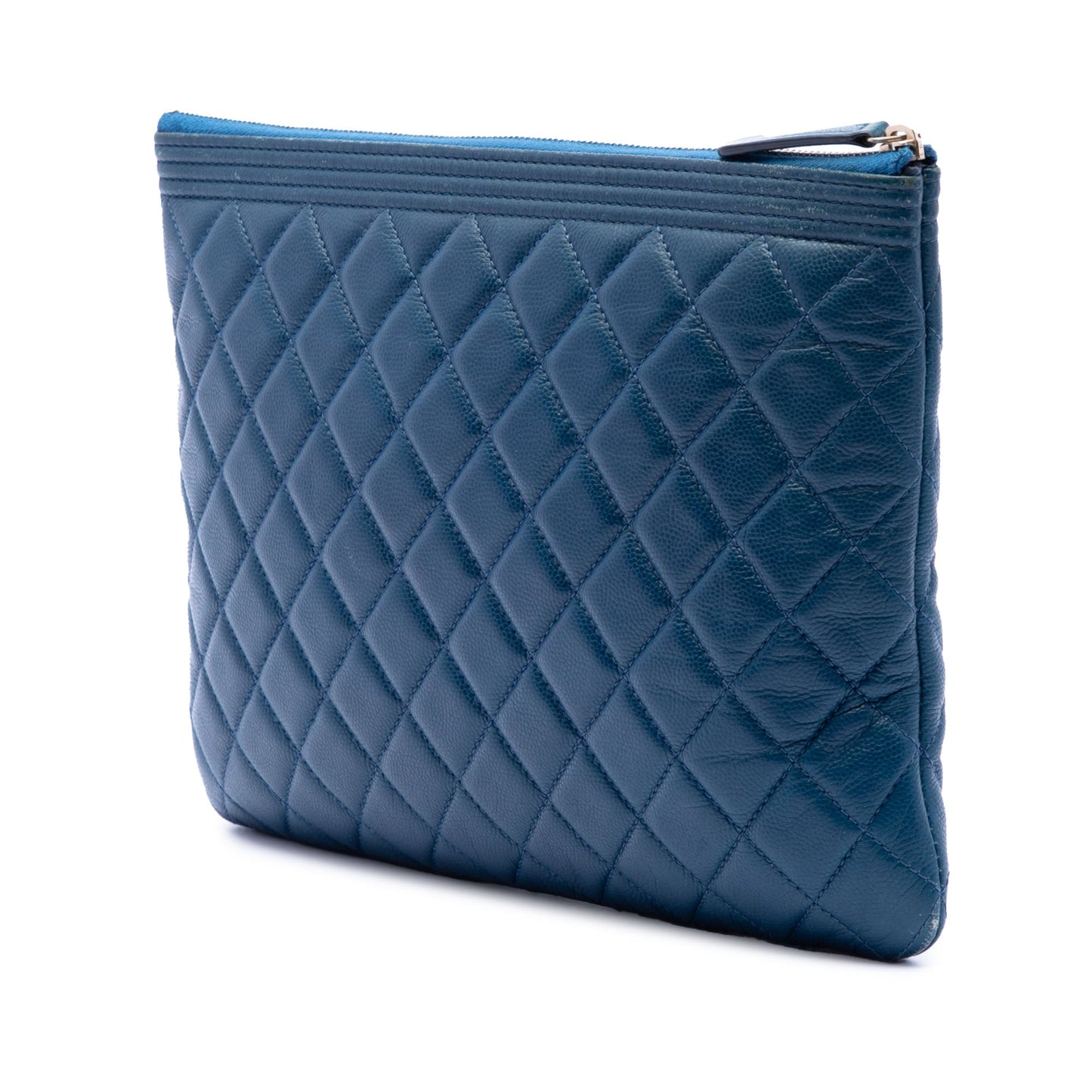 Chanel Medium Quilted Caviar Boy O Case Clutch