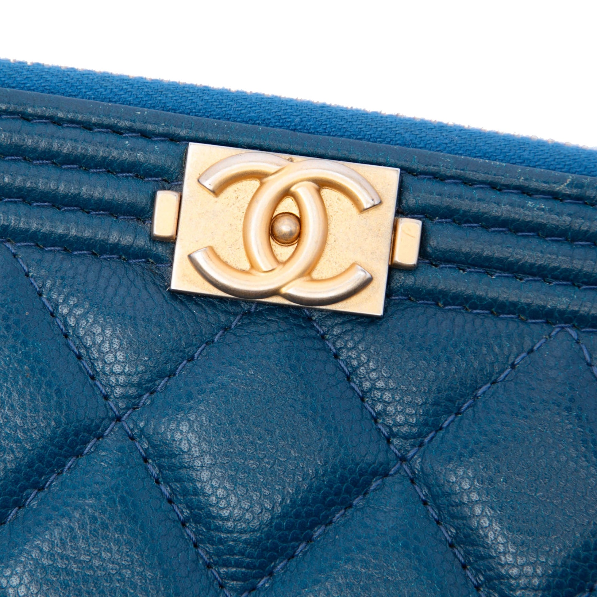 Chanel Medium Quilted Caviar Boy O Case Clutch