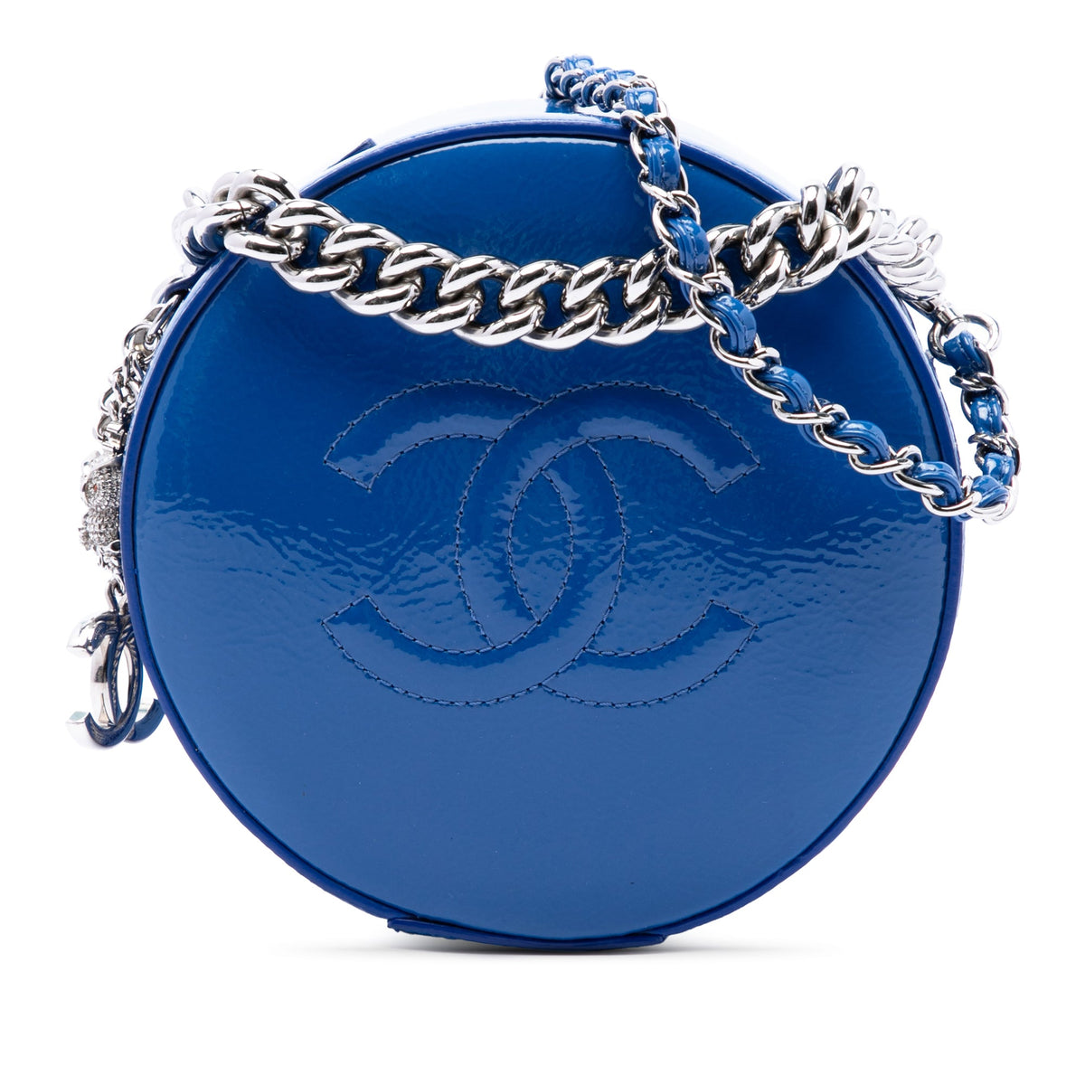 Chanel CC Patent Round As Earth Bag