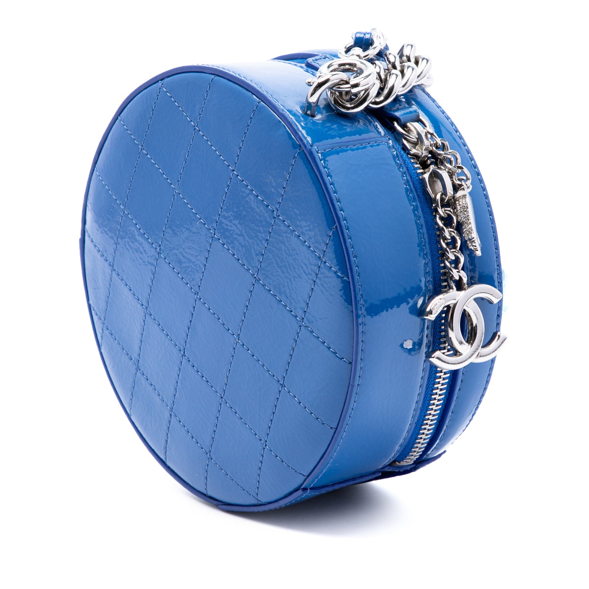 Chanel CC Patent Round As Earth Bag