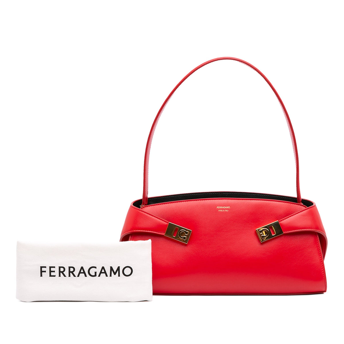 Ferragamo Calfskin Hug East West Shoulder Bag