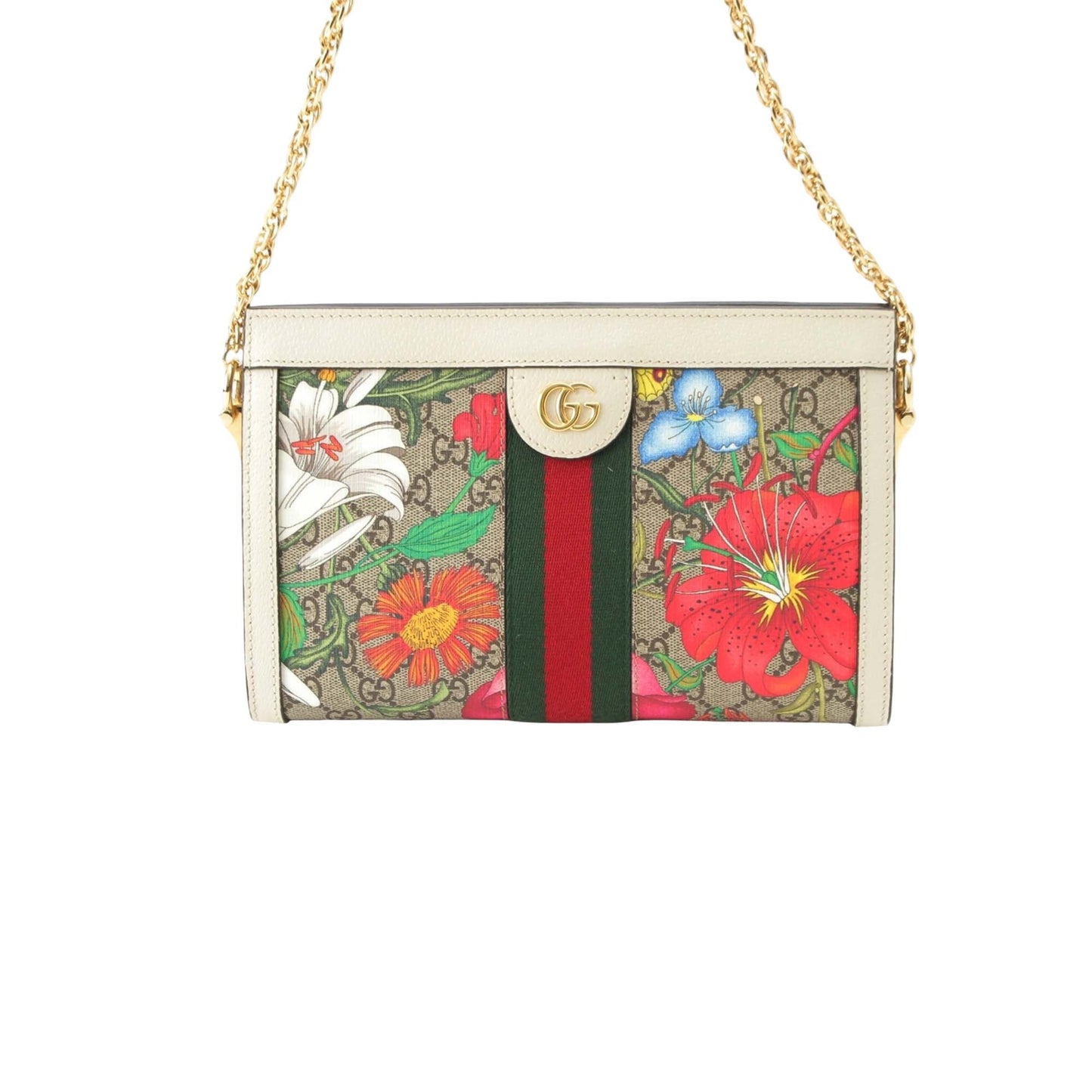 Gucci Small GG Supreme Flora Web Ophidia Chain Crossbody