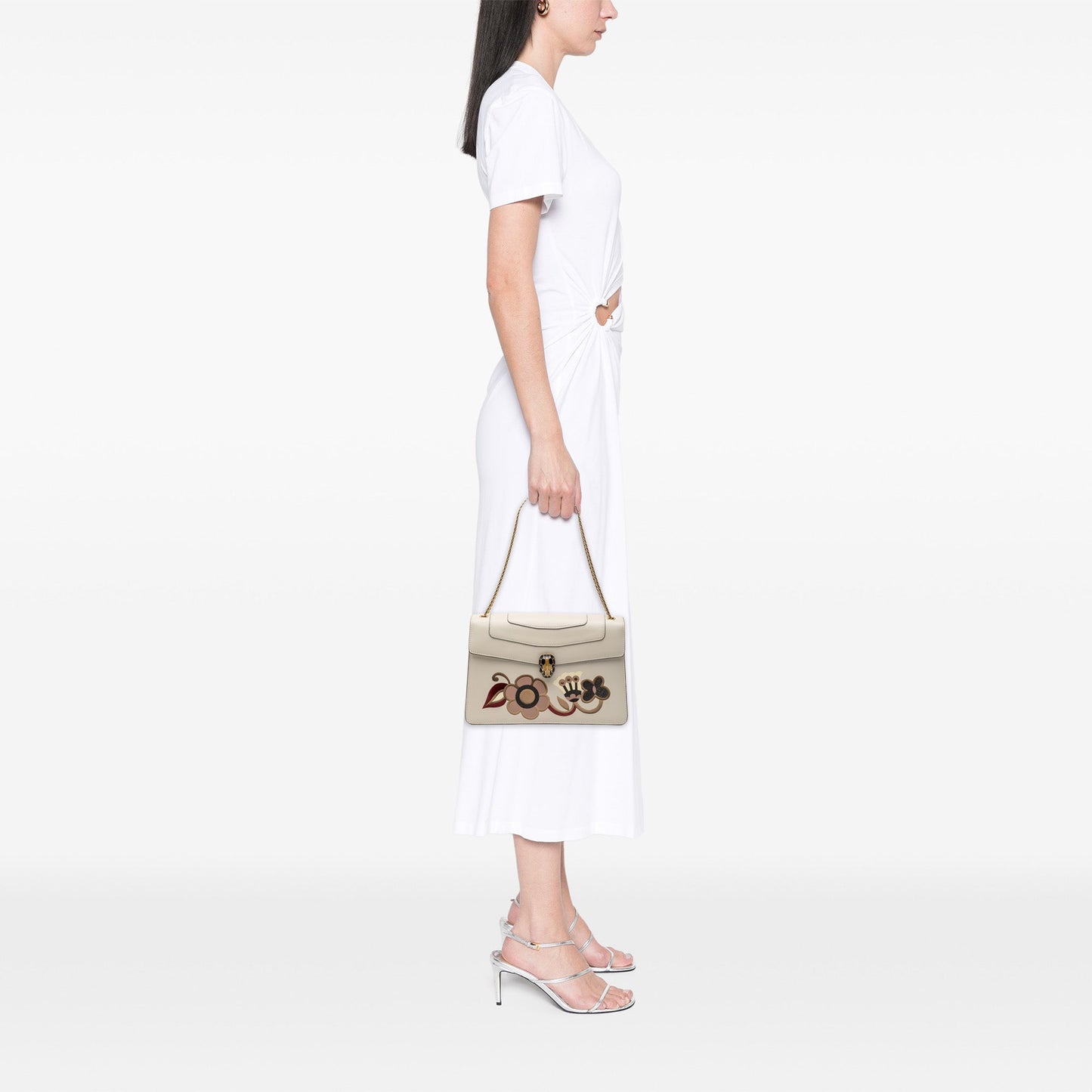 Bvlgari Medium Calfskin Floral Serpenti Forever Shoulder Bag