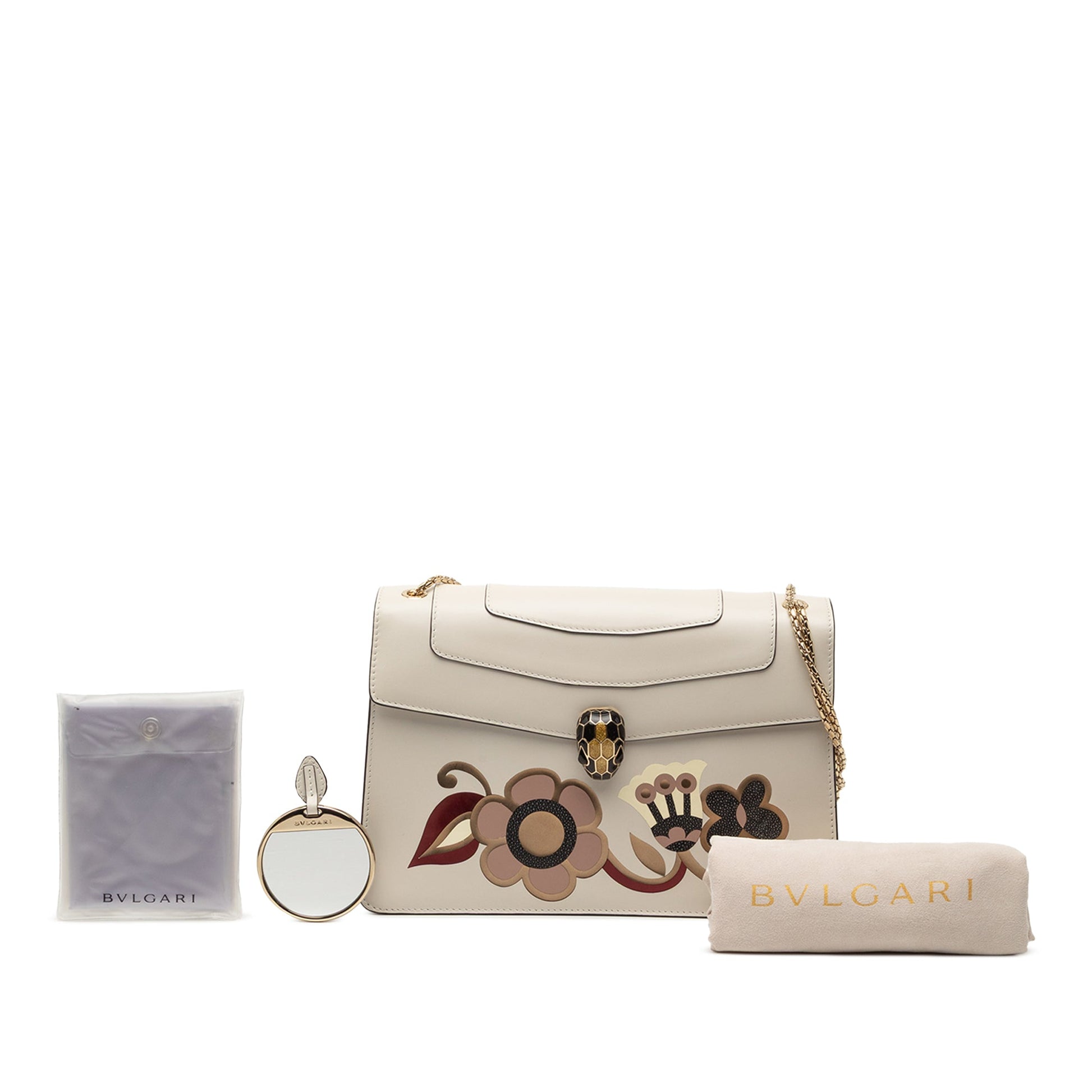 Bvlgari Medium Calfskin Floral Serpenti Forever Shoulder Bag