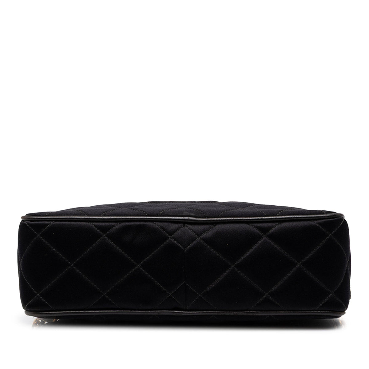 Chanel CC Diamond Quilted Satin Tassel Camera Bag — Black