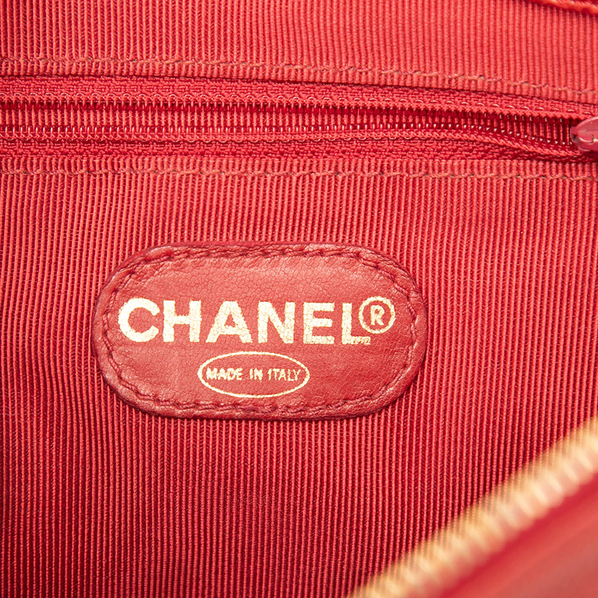Chanel Caviar Logo Chain Shoulder Bag