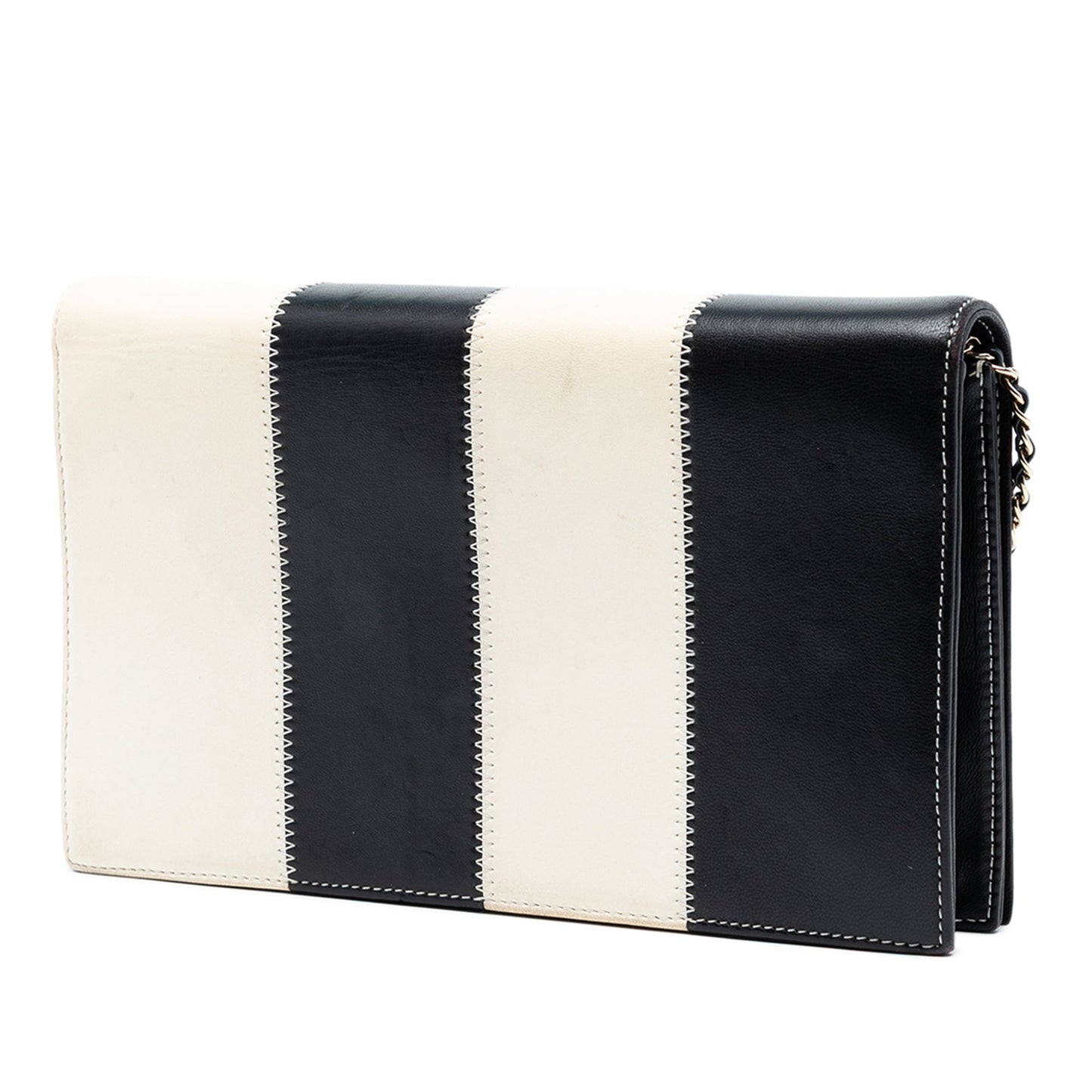 Chanel CC Lambskin Embroidered Clutch With Chain