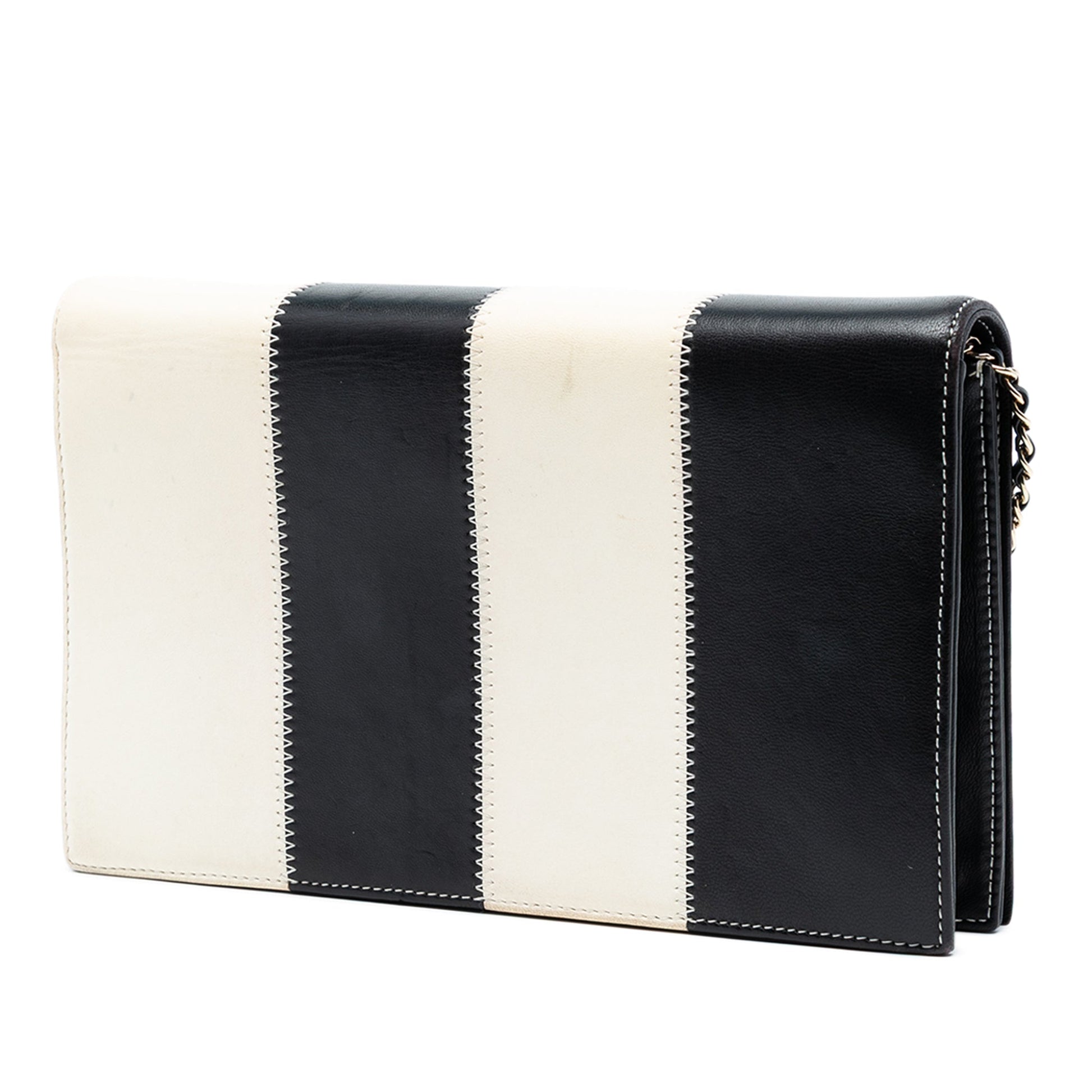 Chanel CC Lambskin Embroidered Clutch With Chain