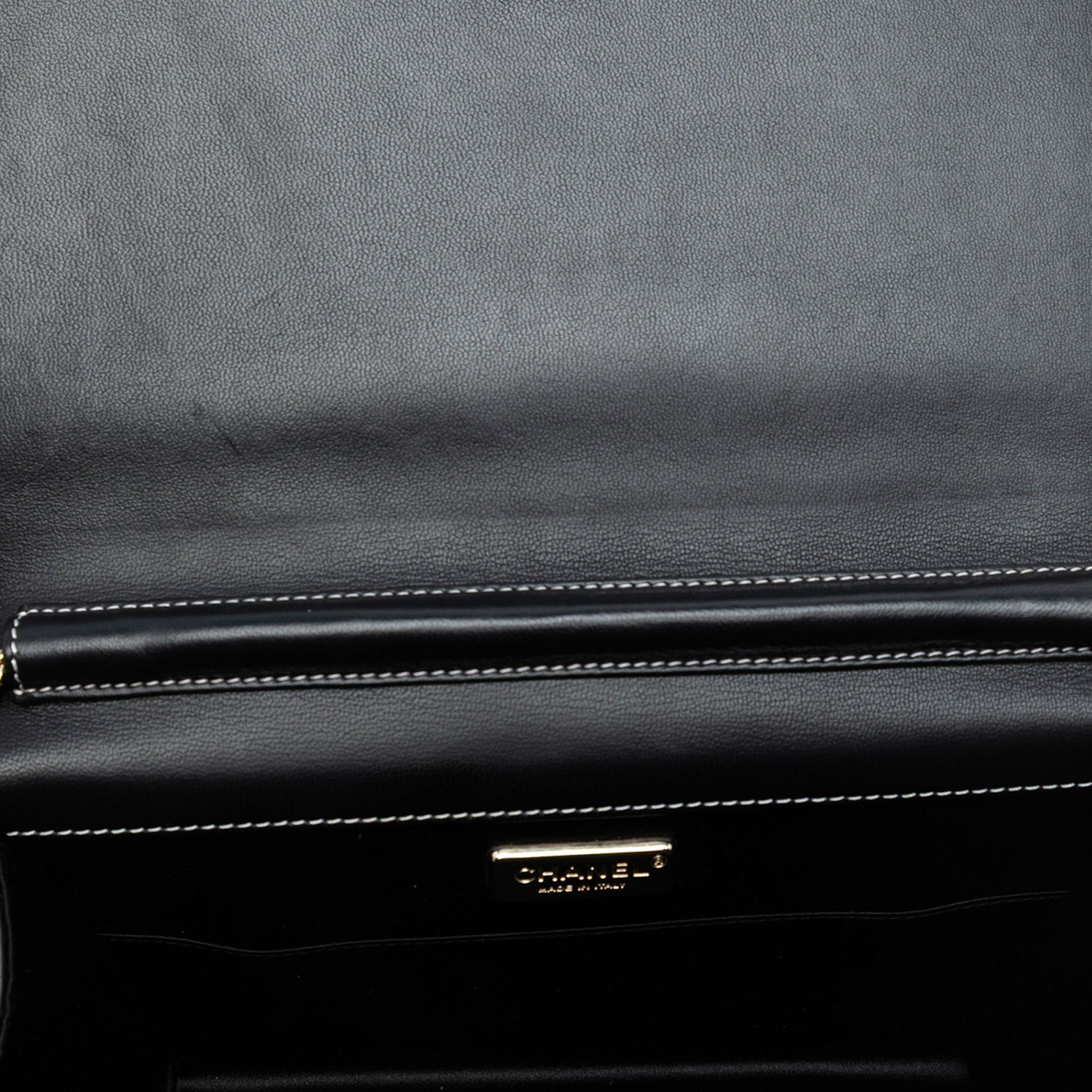 Chanel CC Lambskin Embroidered Clutch With Chain