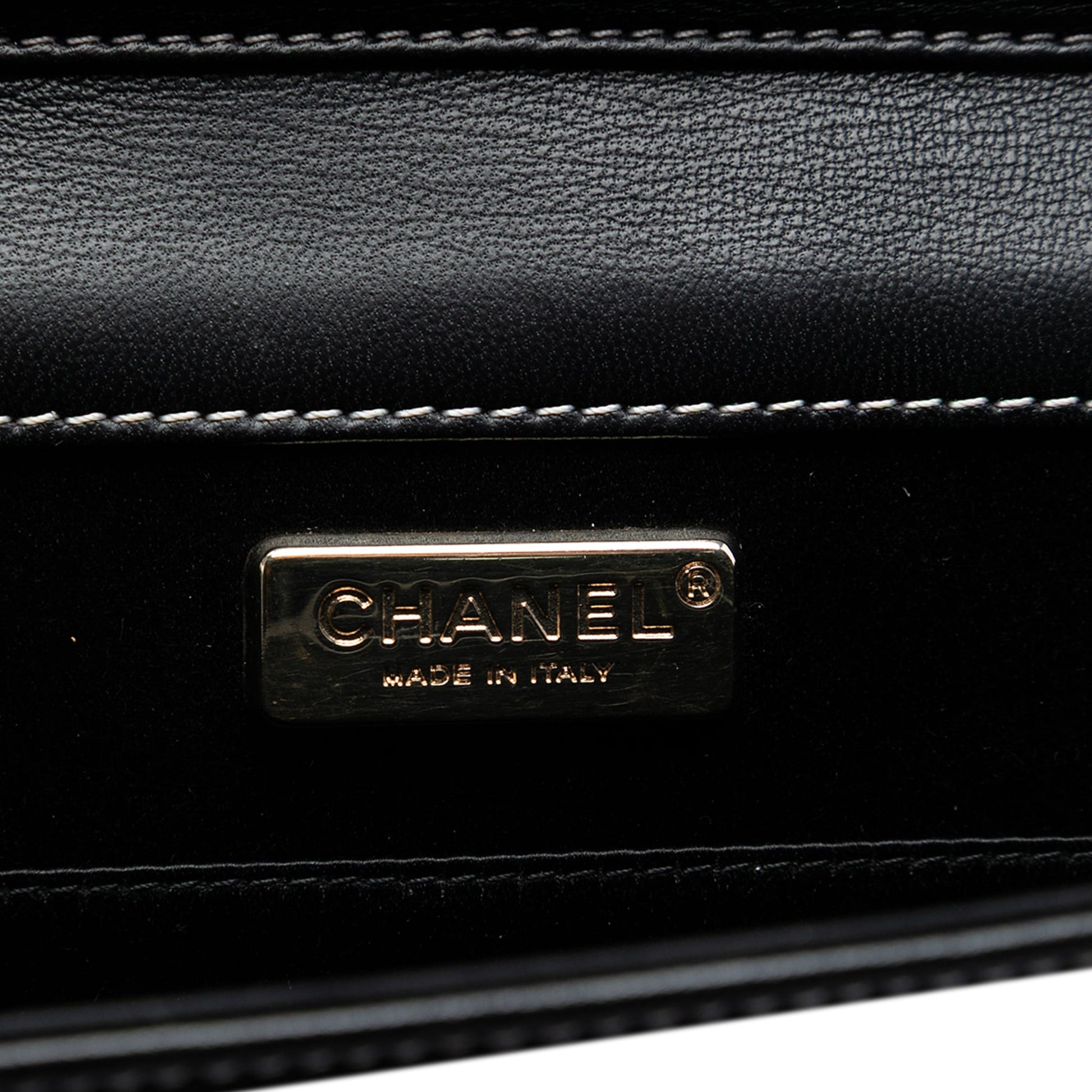 Chanel CC Lambskin Embroidered Clutch With Chain