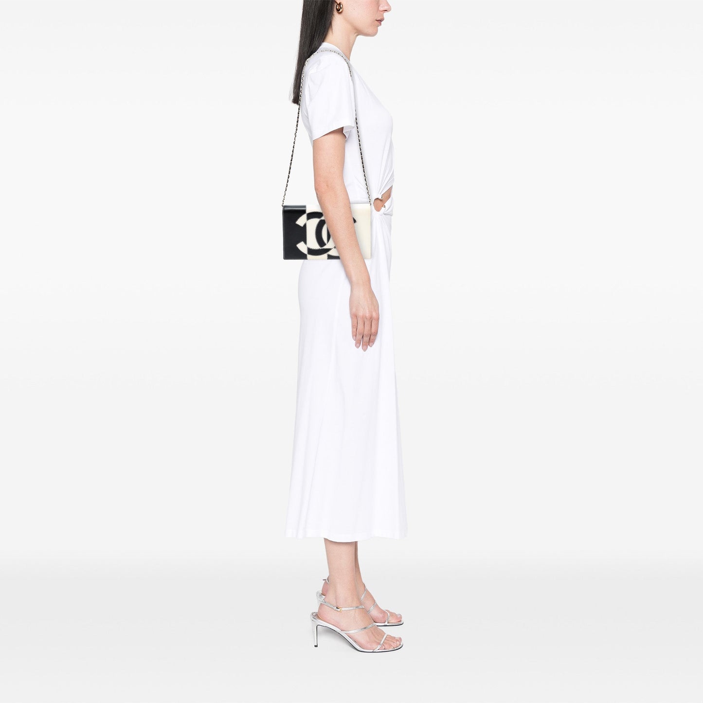 Chanel CC Lambskin Embroidered Clutch With Chain