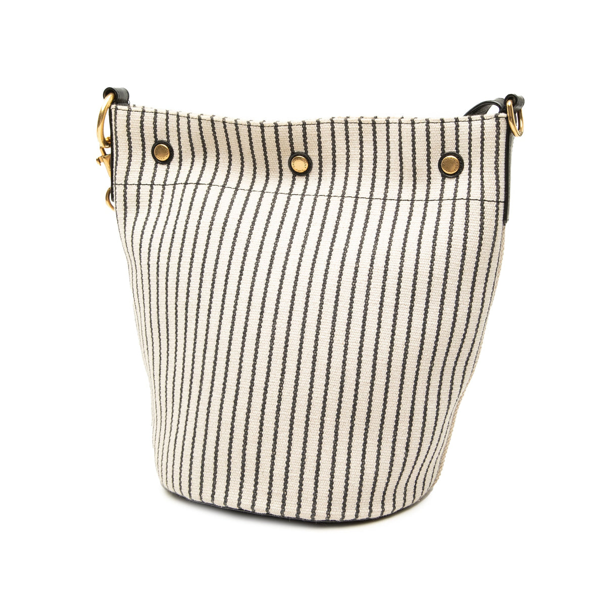 Saint Laurent Striped Canvas Rive Gauche Bucket Bag