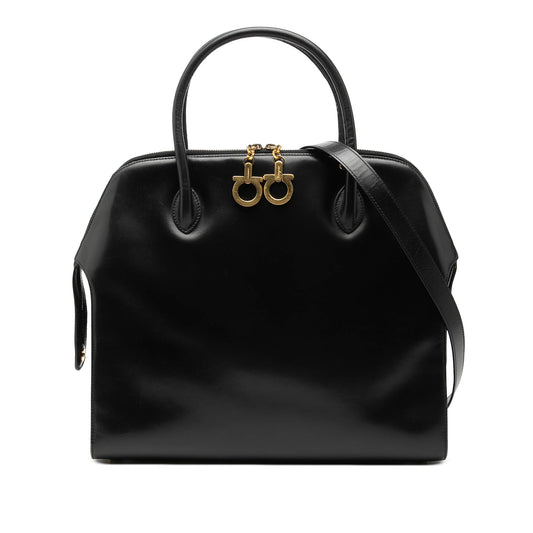 Ferragamo Medium Leather Gancini Dome Satchel