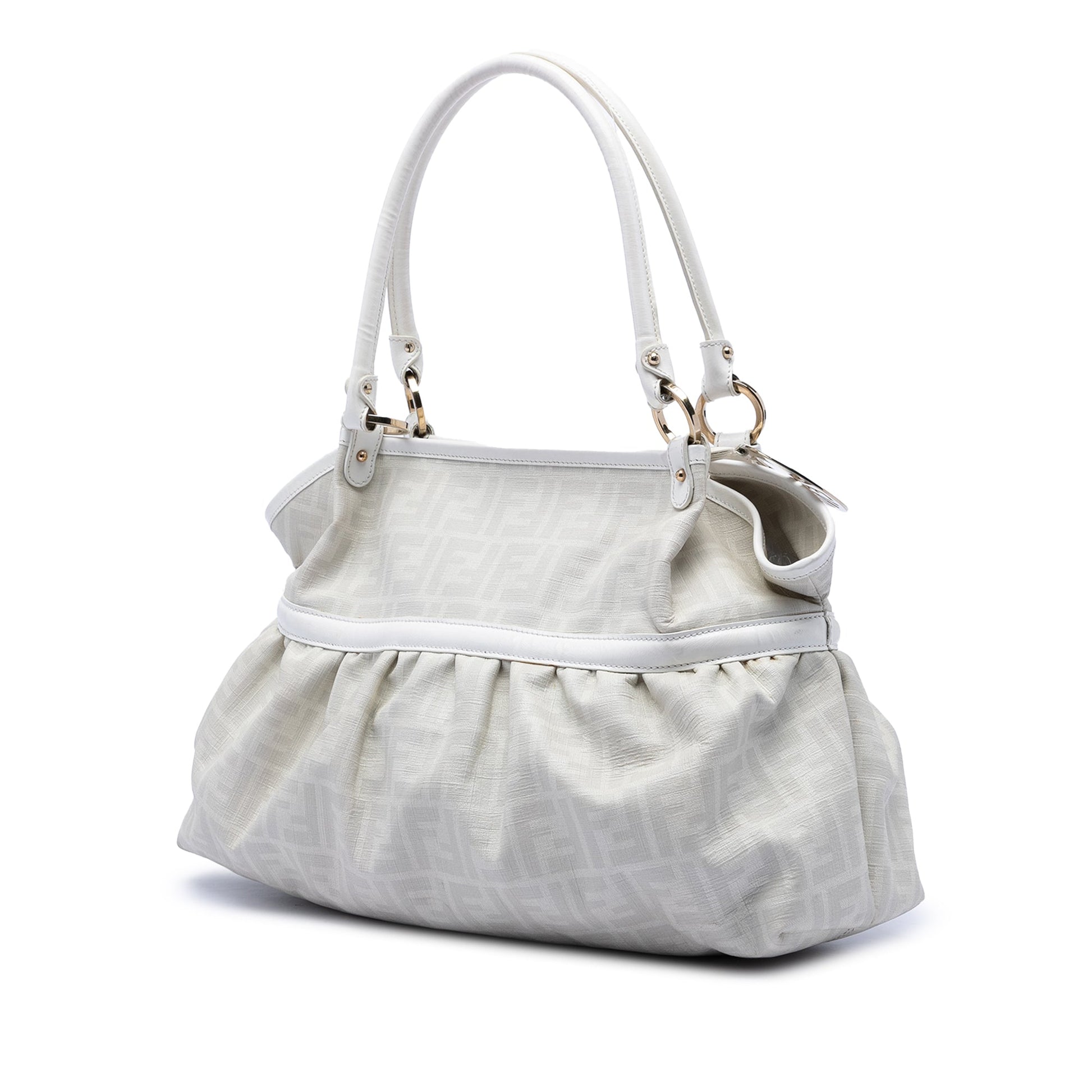Fendi Large Zucca Coated Canvas Chef Shoulder Bag
