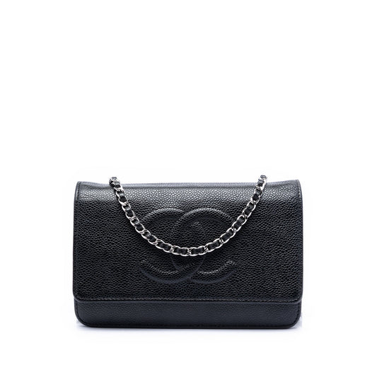 Chanel CC Caviar Wallet On Chain