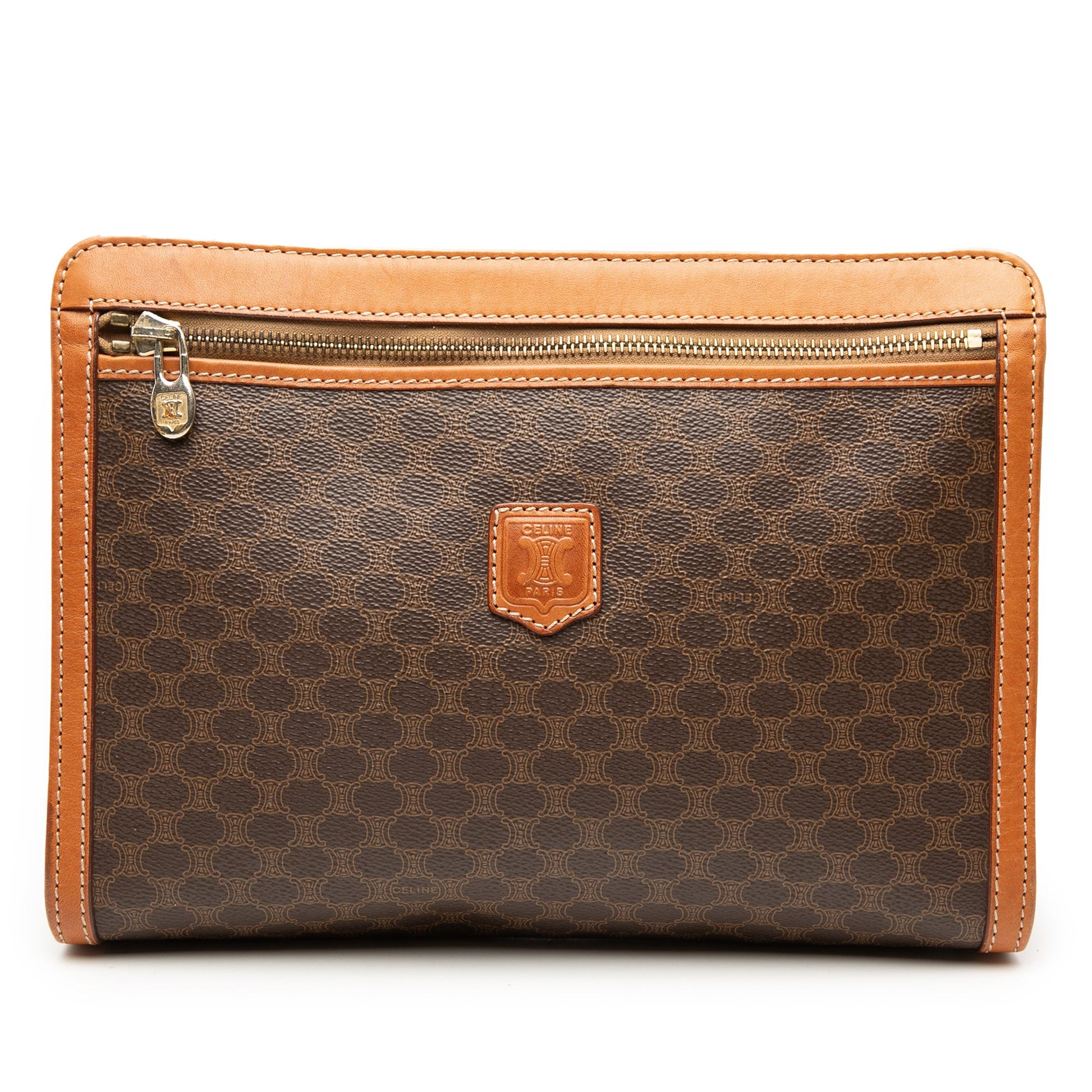 Celine Macadam Coated Canvas Clutch
