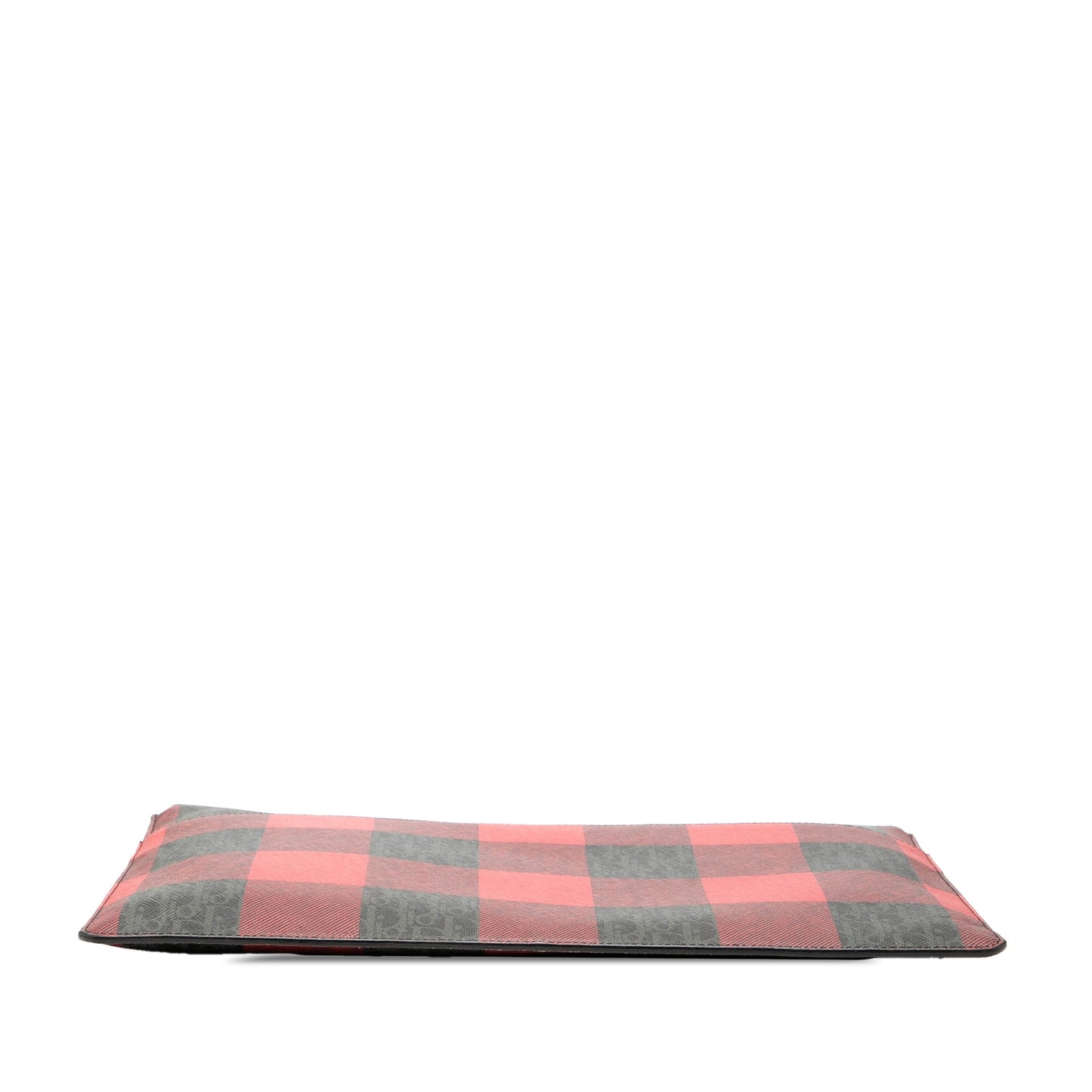 Dior Homme Plaid Printed Diorissimo Coated Canvas Zip Clutch