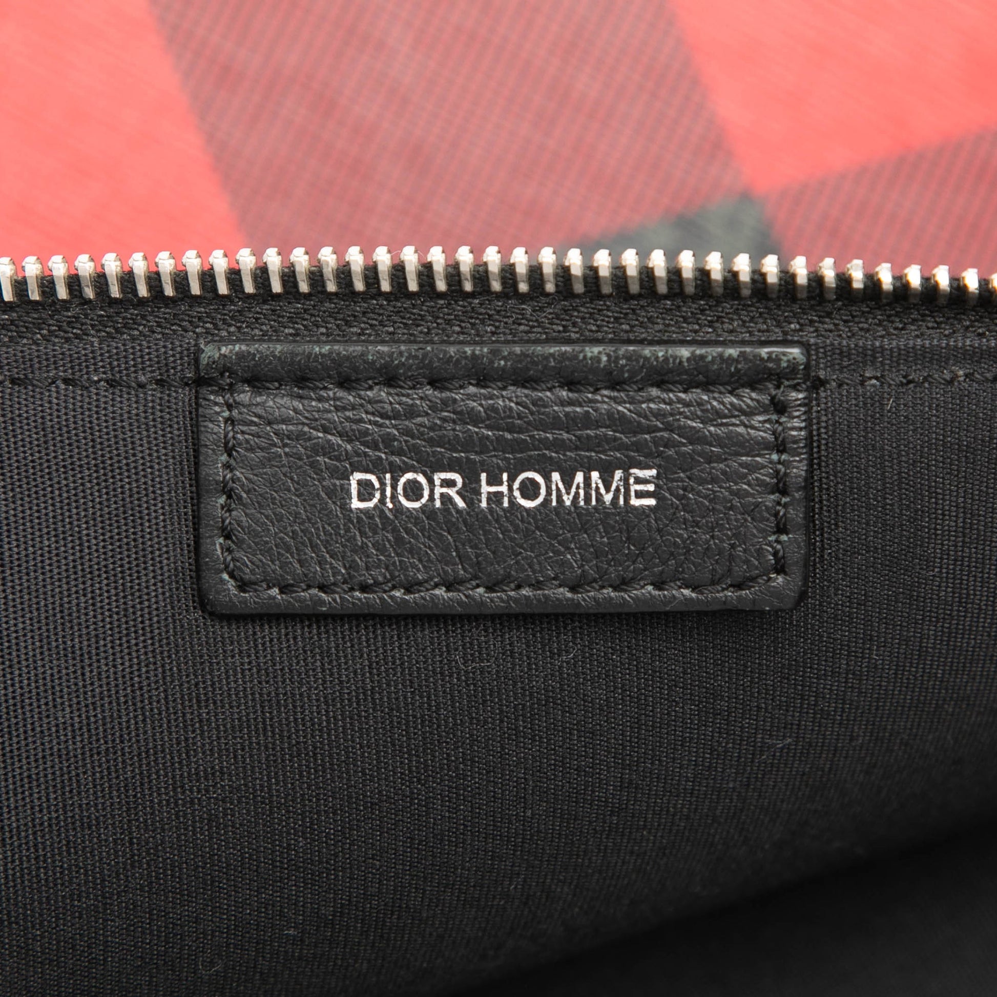 Dior Homme Plaid Printed Diorissimo Coated Canvas Zip Clutch