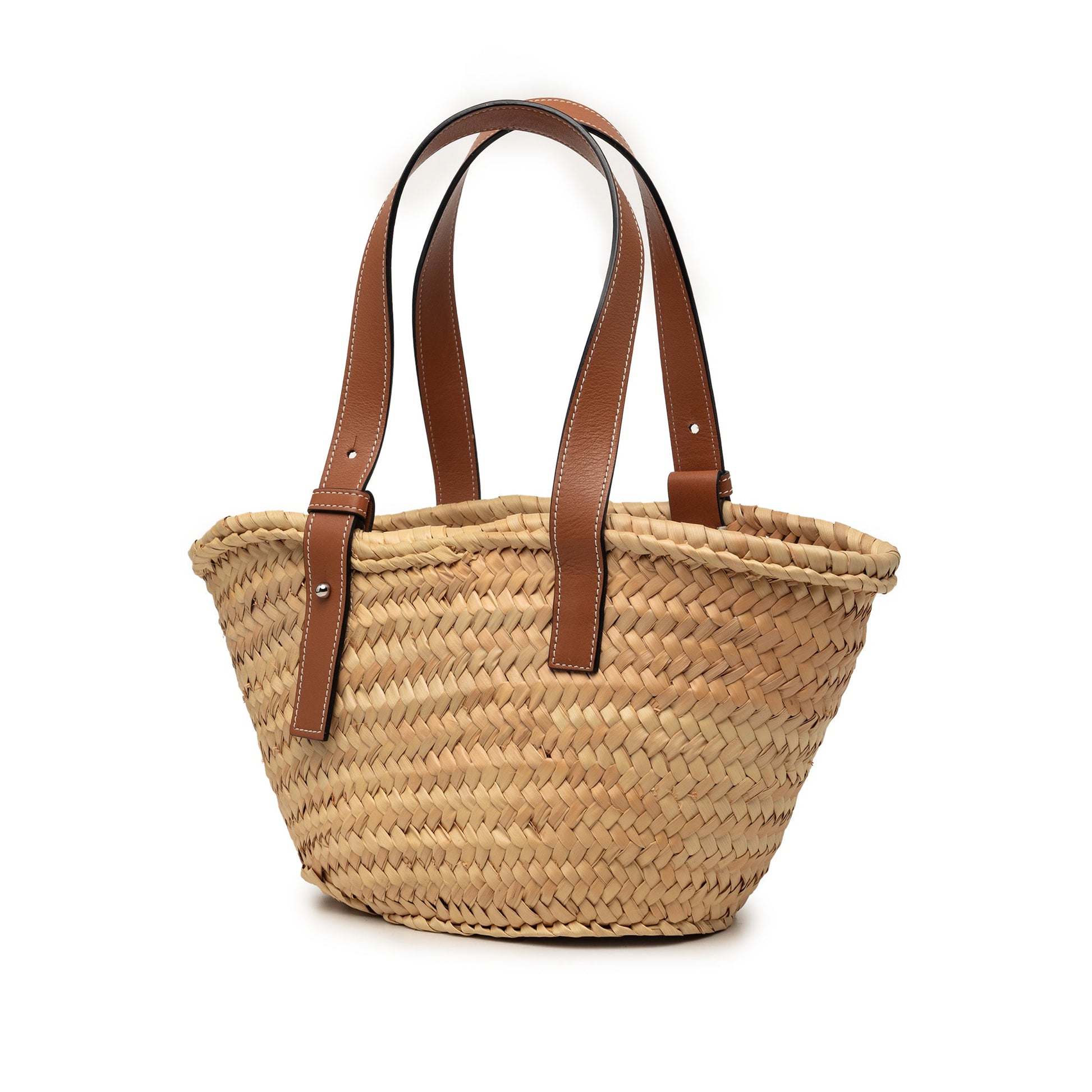 LOEWE Small Raffia Basket Tote