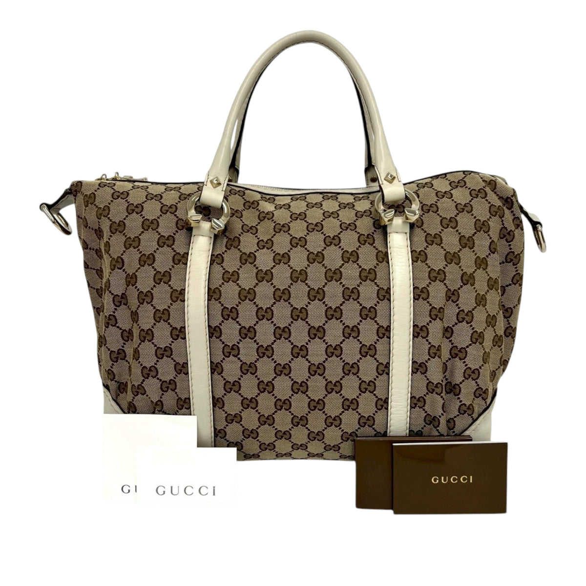 Gucci GG Canvas Horsebit Nail Boston Bag