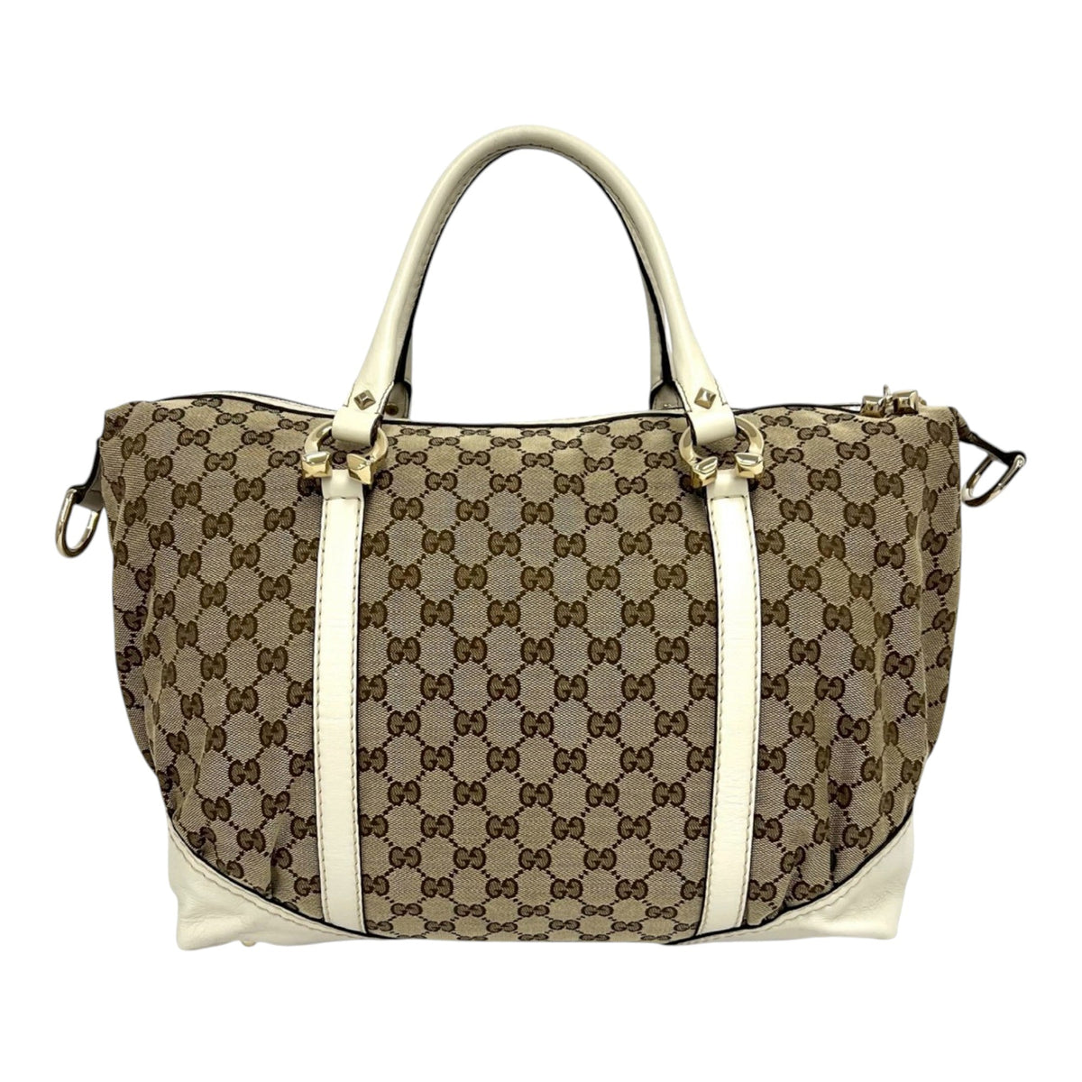 Gucci GG Canvas Horsebit Nail Boston Bag