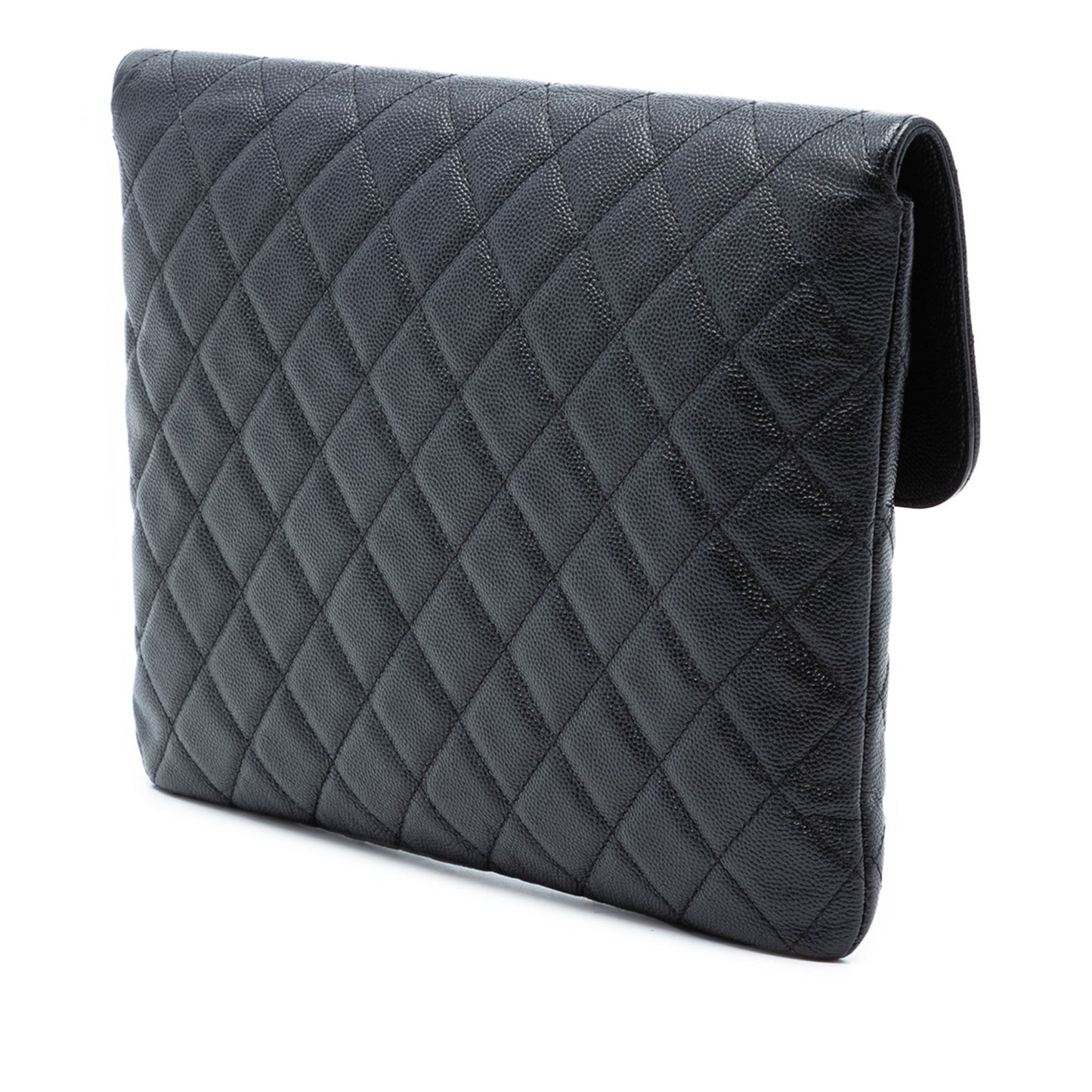 Medium Quilted Caviar Golden Class O Case Clutch