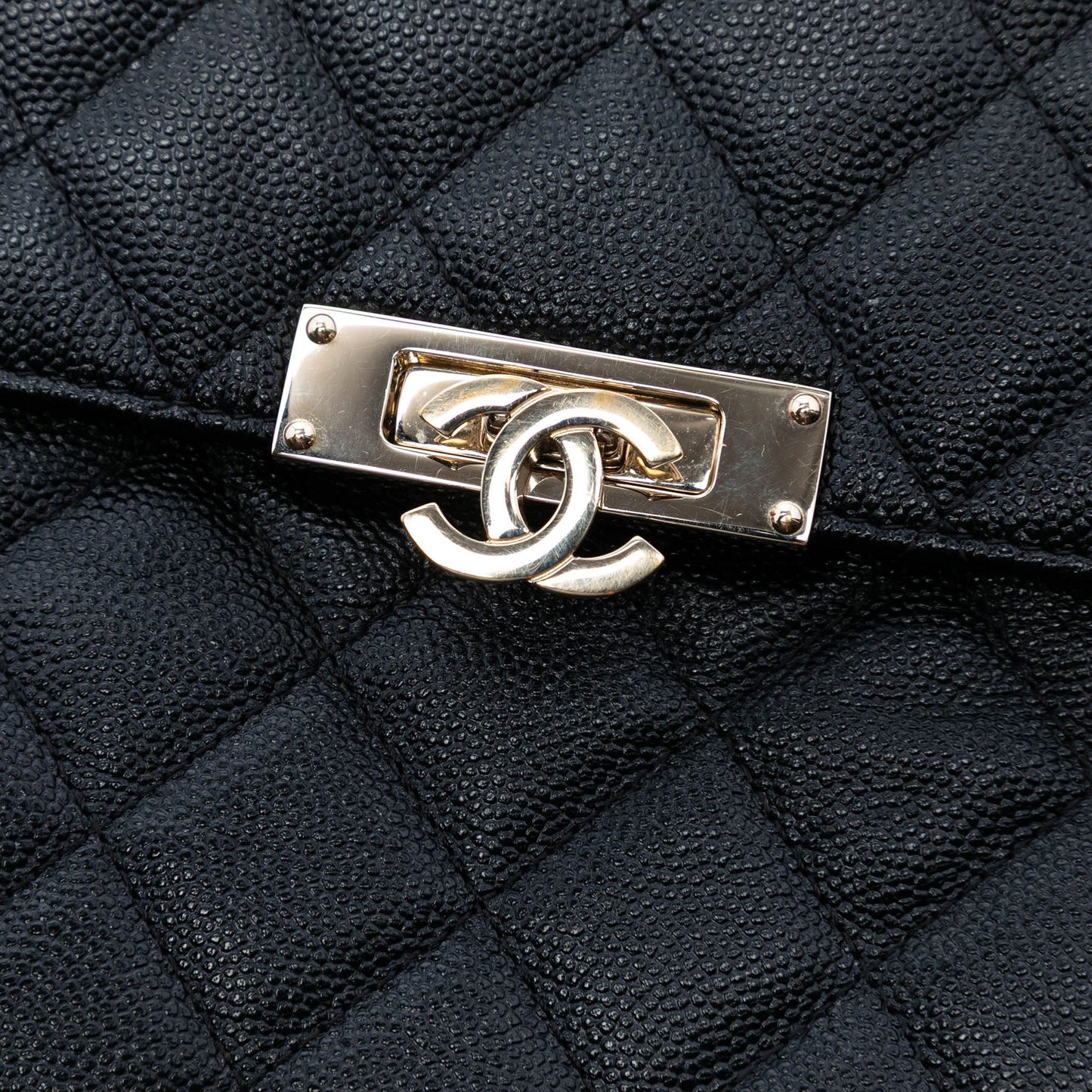 Medium Quilted Caviar Golden Class O Case Clutch