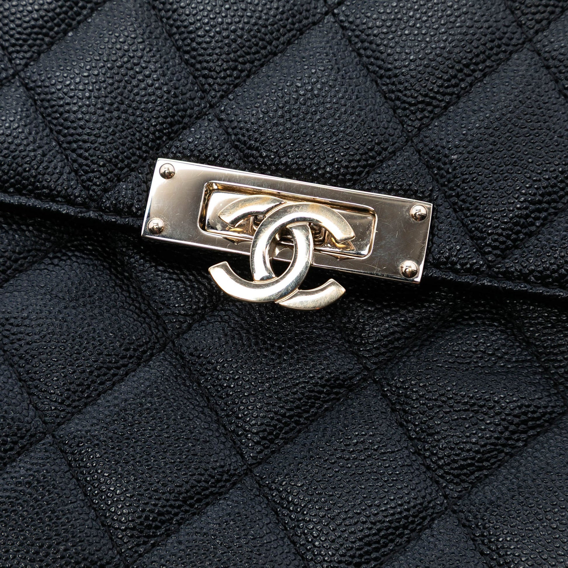 Medium Quilted Caviar Golden Class O Case Clutch