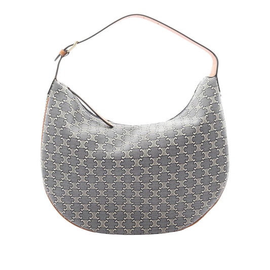 Celine Large Triomphe Coated Canvas Lulu Hobo