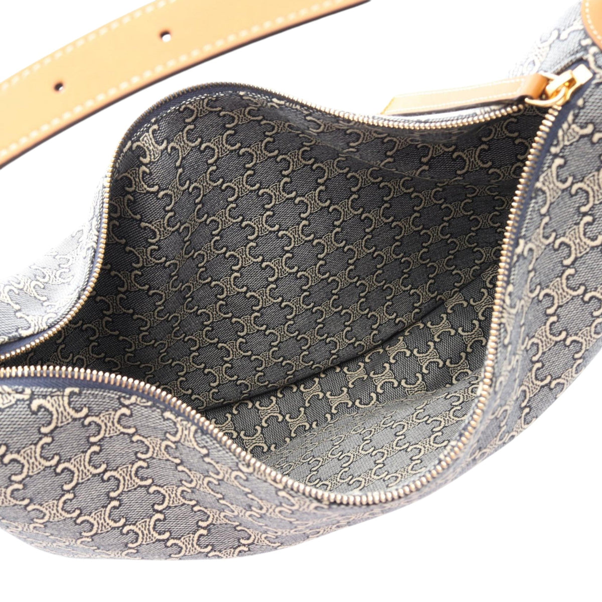 Celine Large Triomphe Coated Canvas Lulu Hobo