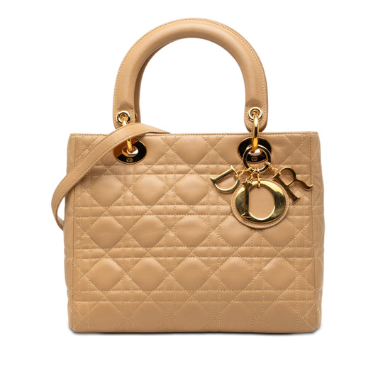 Dior Medium Lambskin Cannage Lady Dior