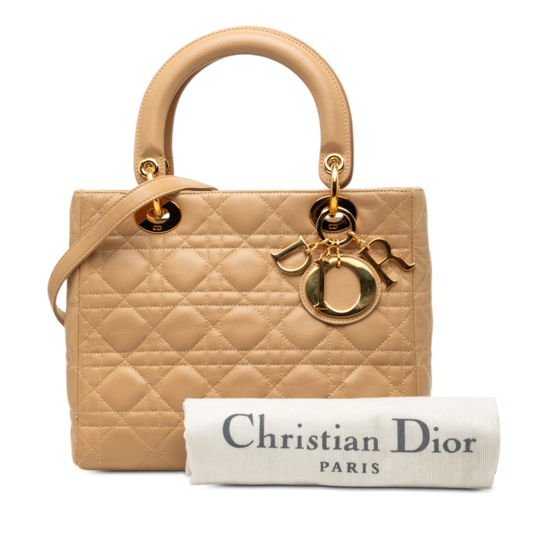 Dior Medium Lambskin Cannage Lady Dior