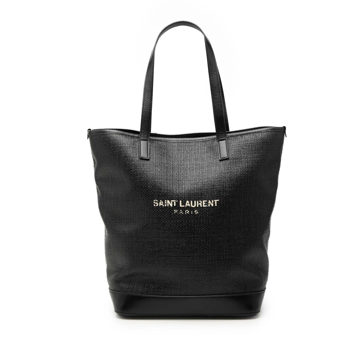 Saint Laurent Raffia Teddy Shopping Tote