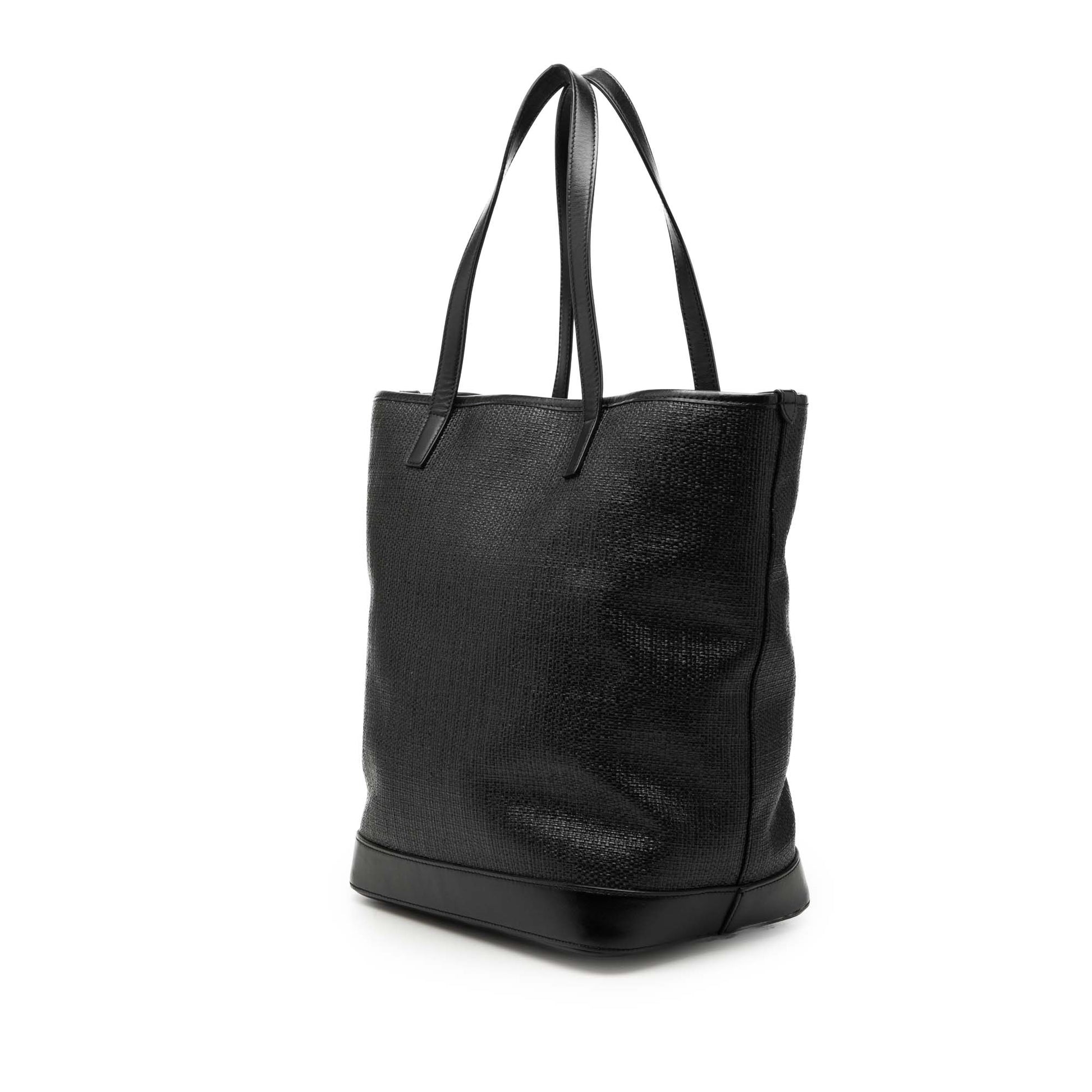 Saint Laurent Raffia Teddy Shopping Tote