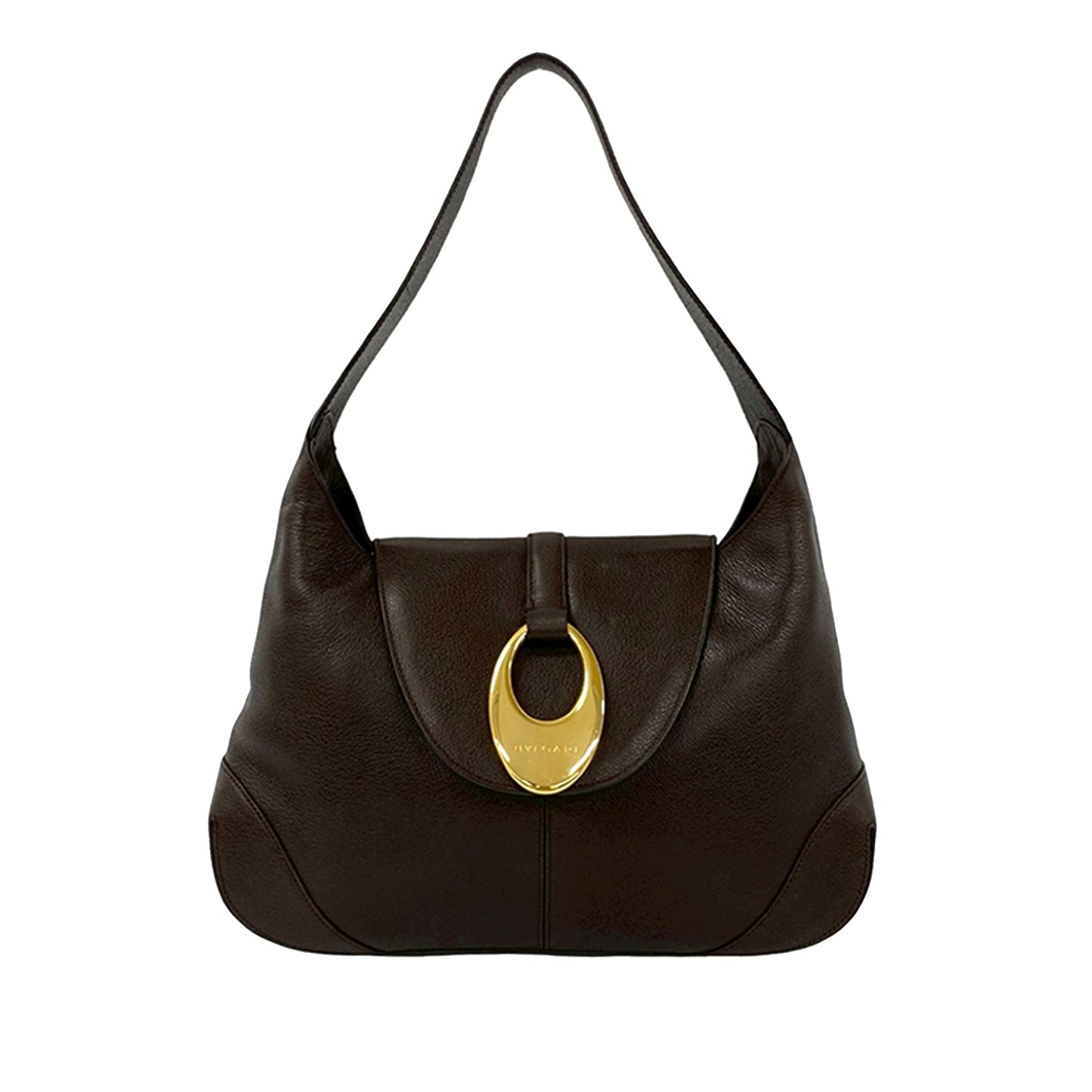 Bvlgari Leather Front Ring Hobo