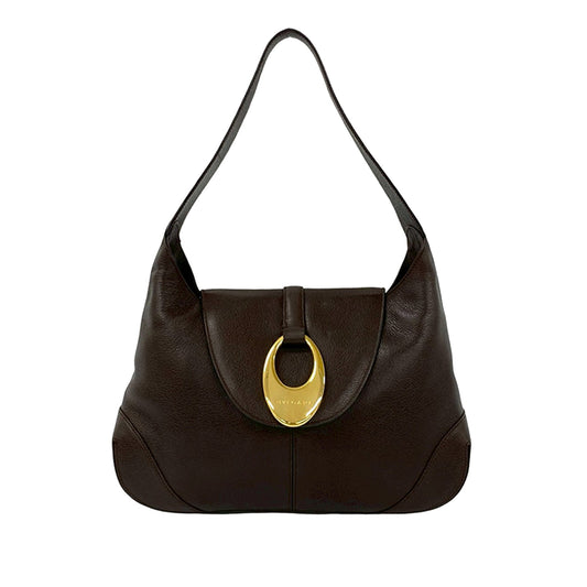 Bvlgari Leather Front Ring Hobo