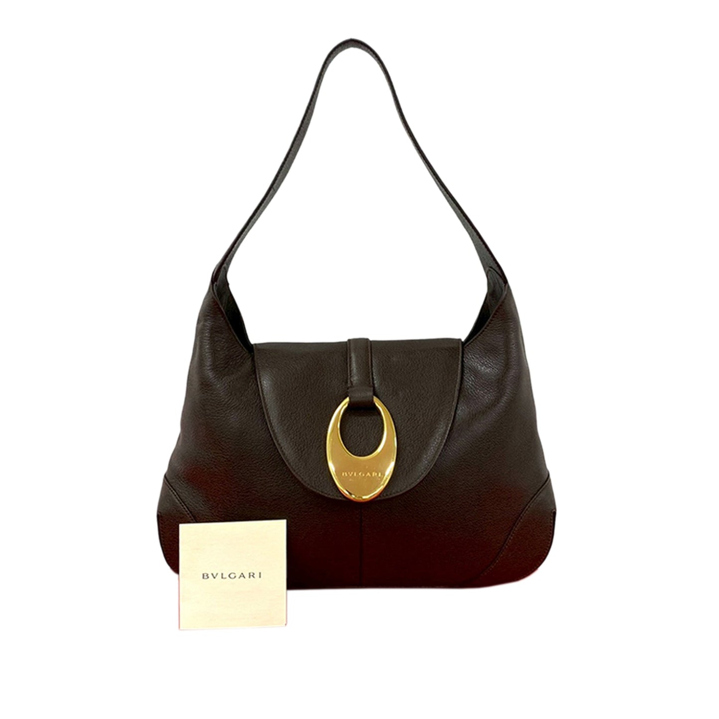 Bvlgari Leather Front Ring Hobo