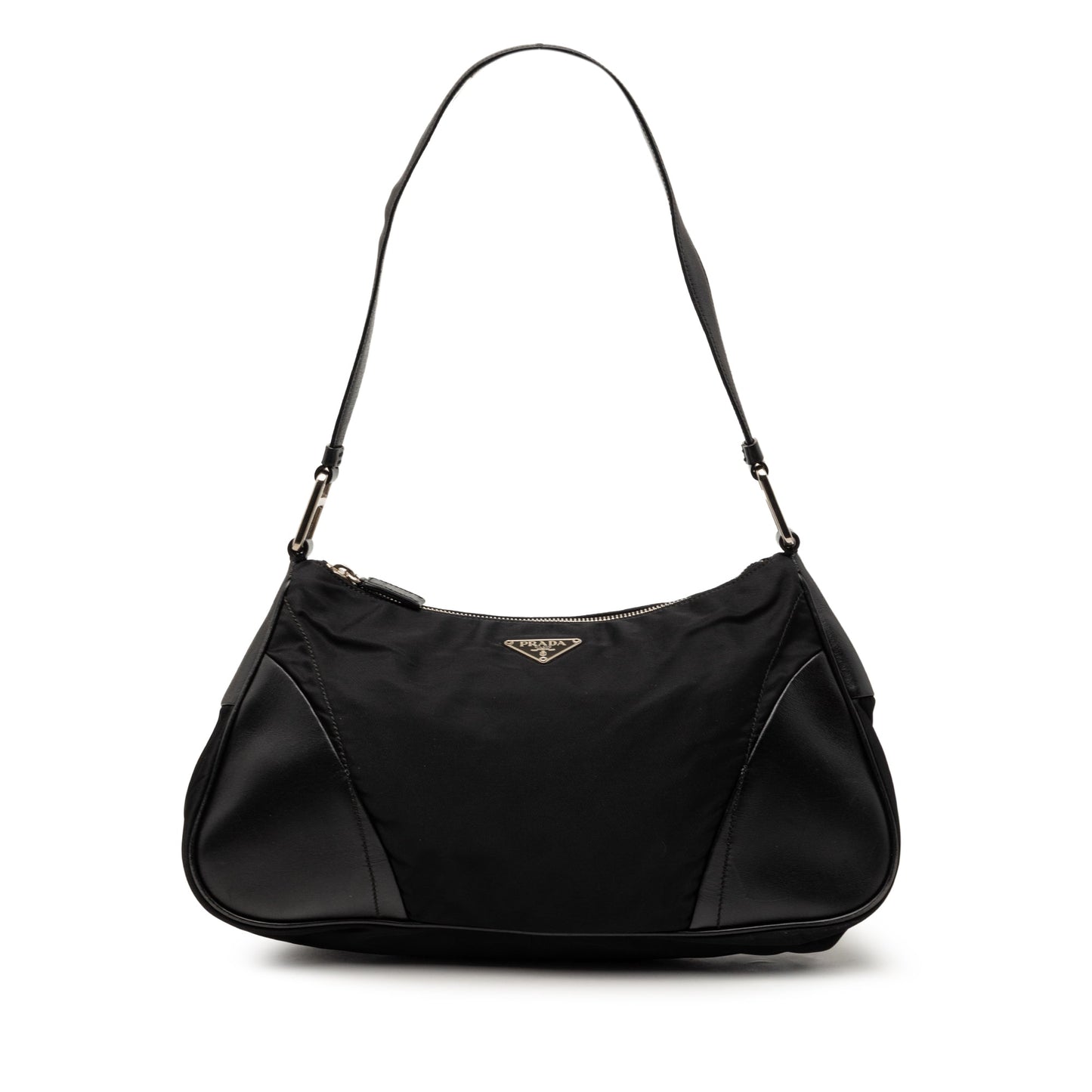 Leather Trimmed Tessuto Shoulder Bag