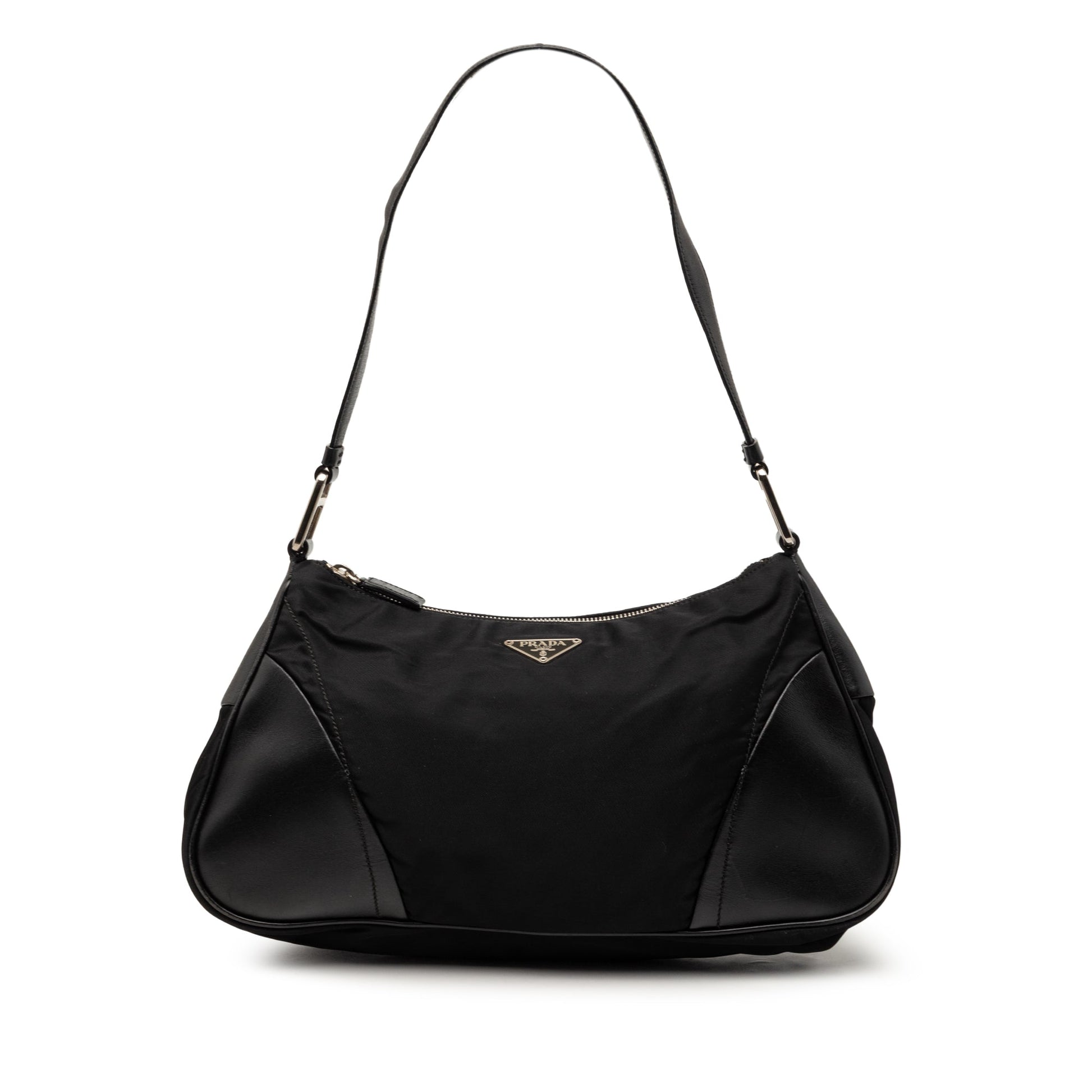 Leather Trimmed Tessuto Shoulder Bag
