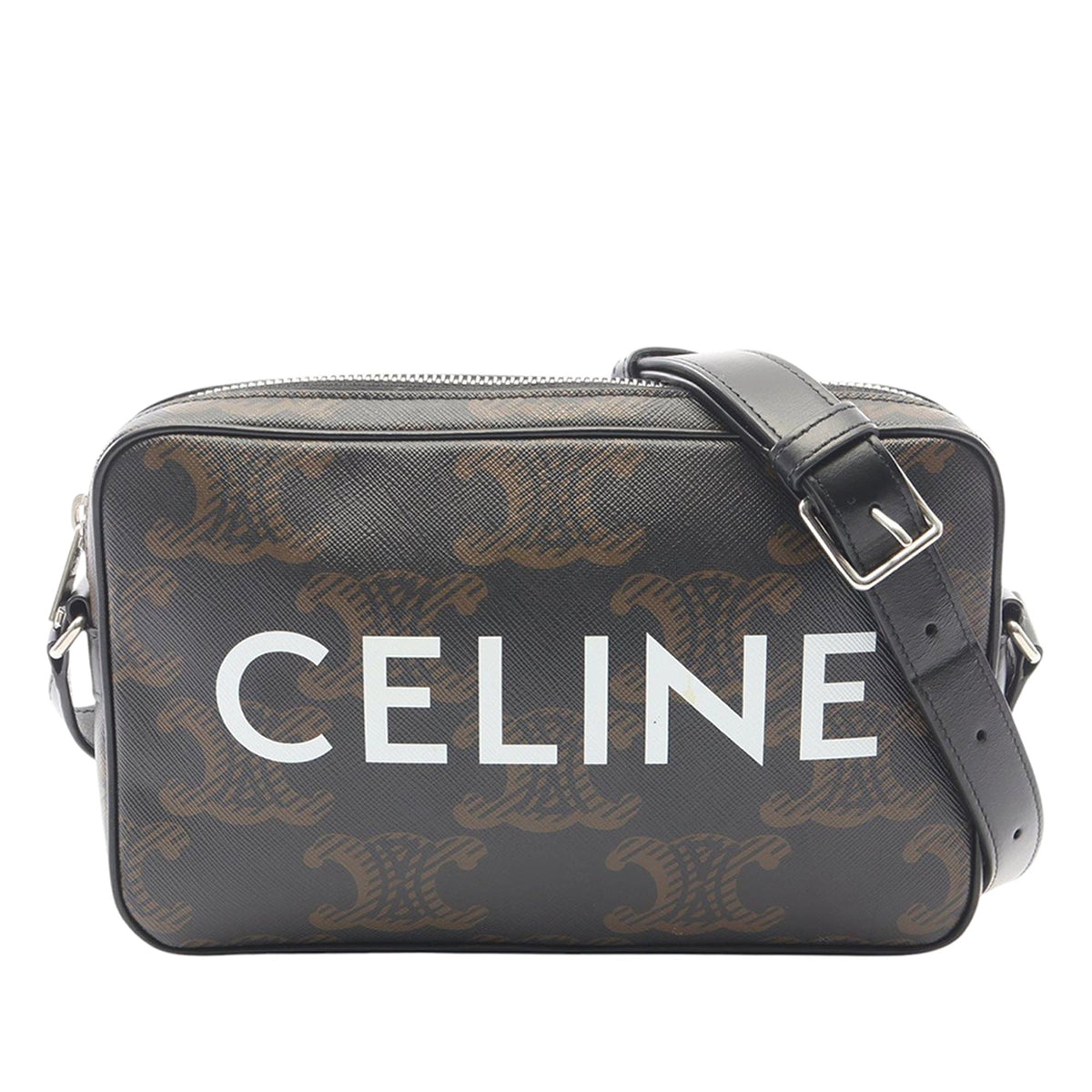 Celine Medium Triomphe Coated Canvas Logo Crossbody