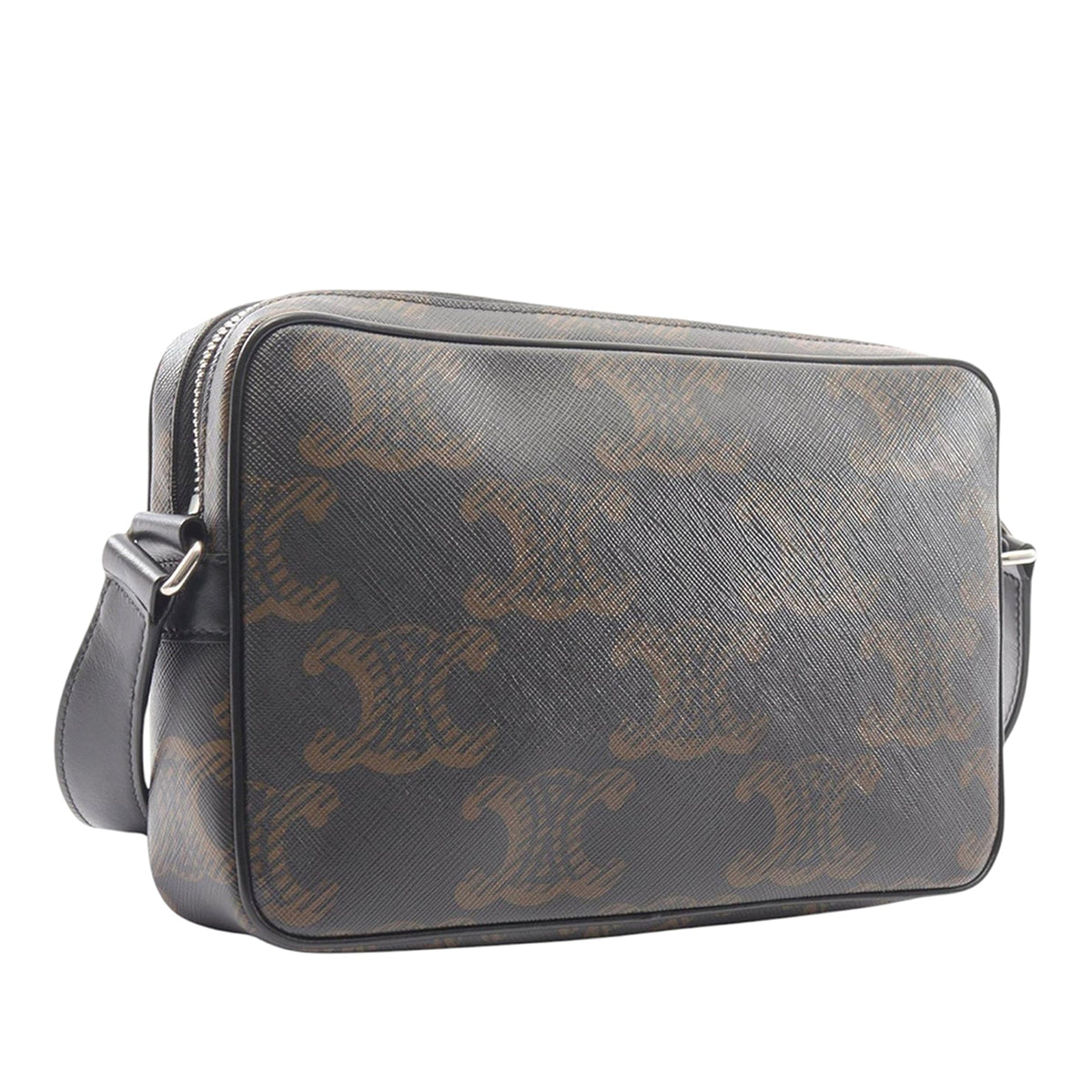Celine Medium Triomphe Coated Canvas Logo Crossbody