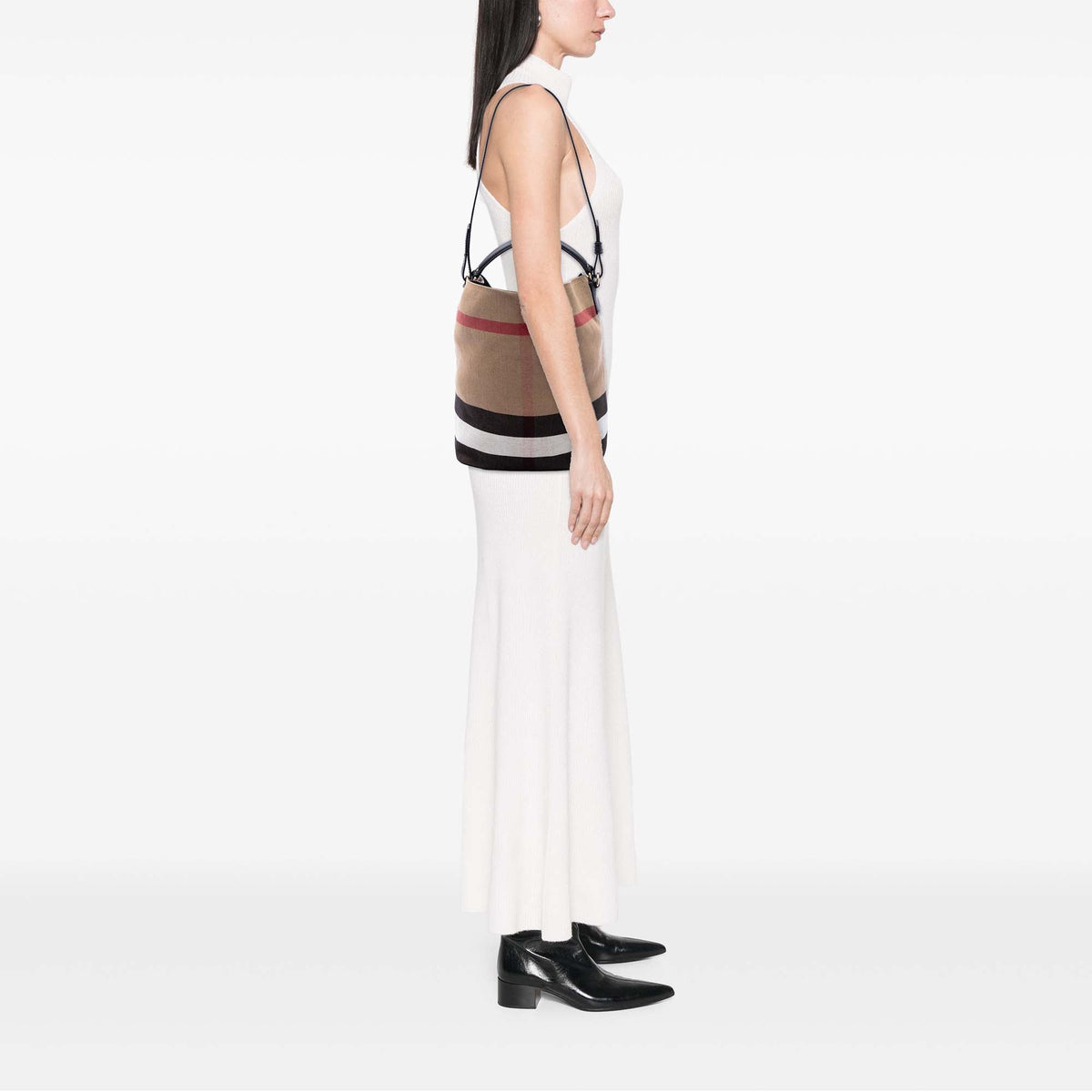 Burberry Medium Mega Check Canvas Ashby Bucket Bag