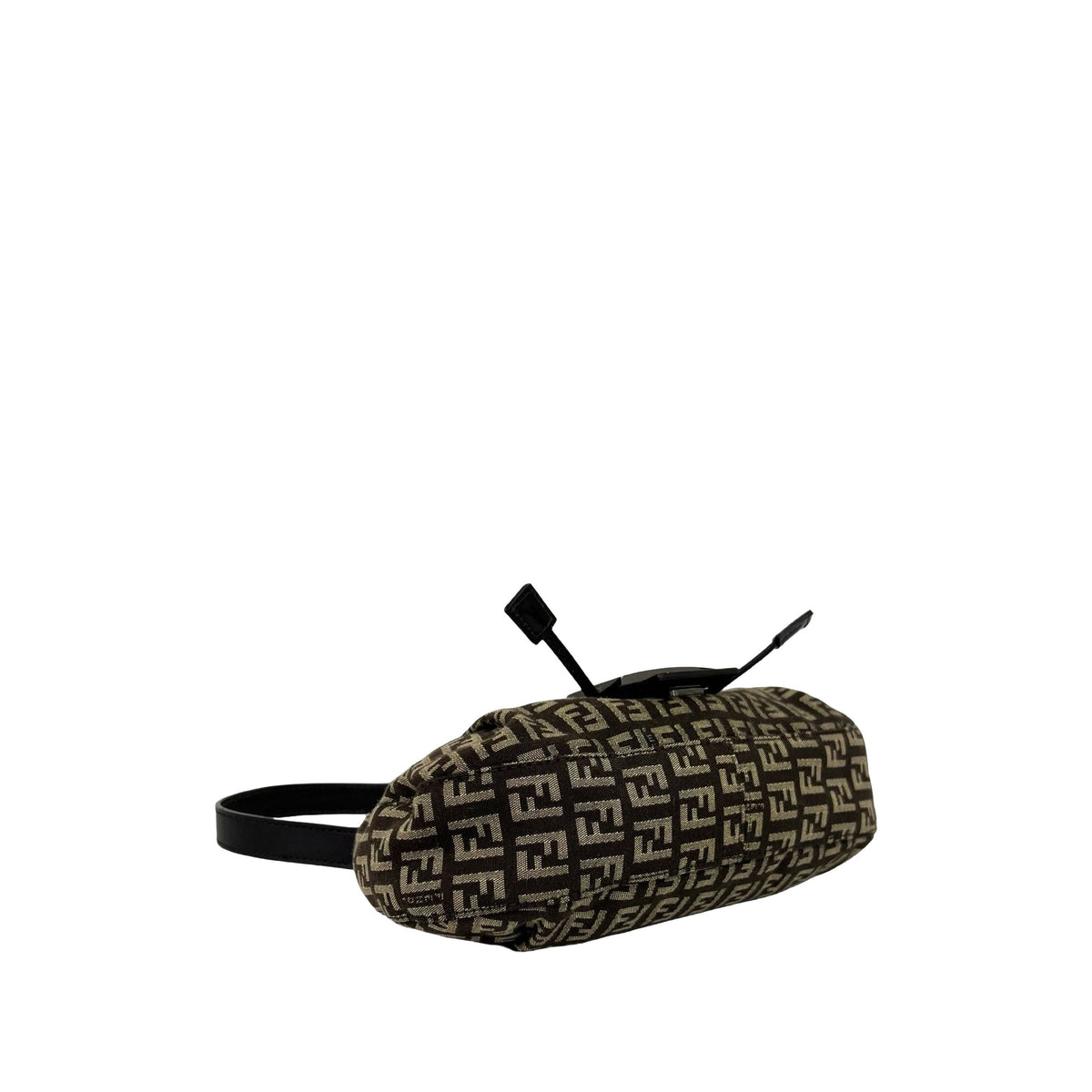 Fendi Zucchino Canvas Drawstring Shoulder Bag — Brown