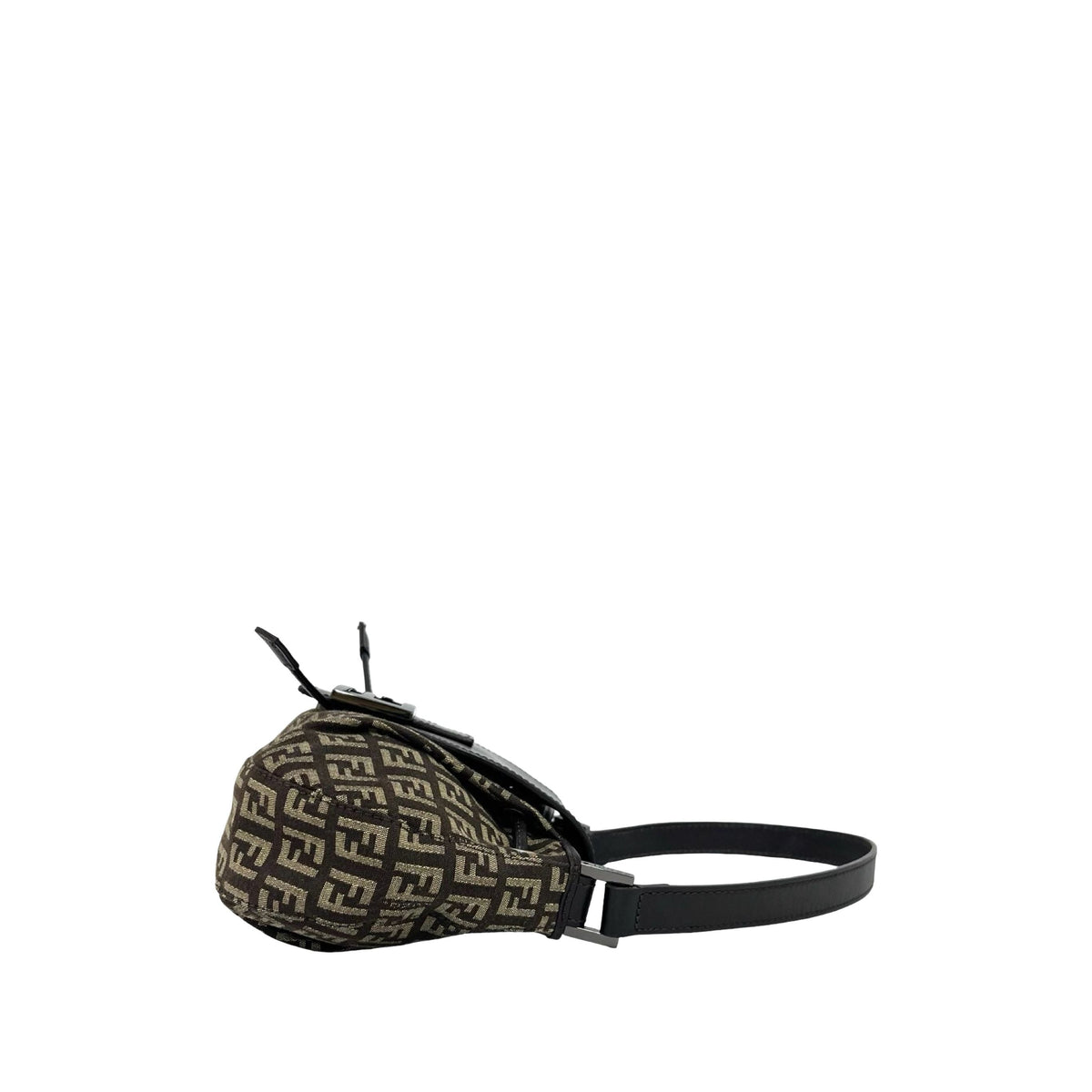 Fendi Zucchino Canvas Drawstring Shoulder Bag — Brown