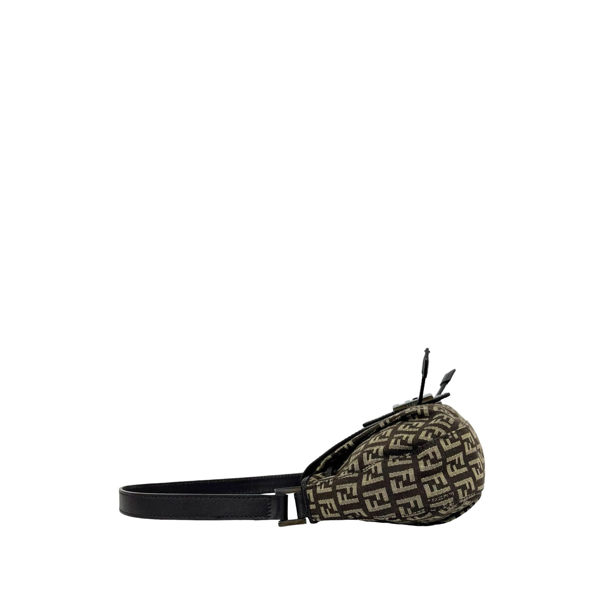 Fendi Zucchino Canvas Drawstring Shoulder Bag — Brown