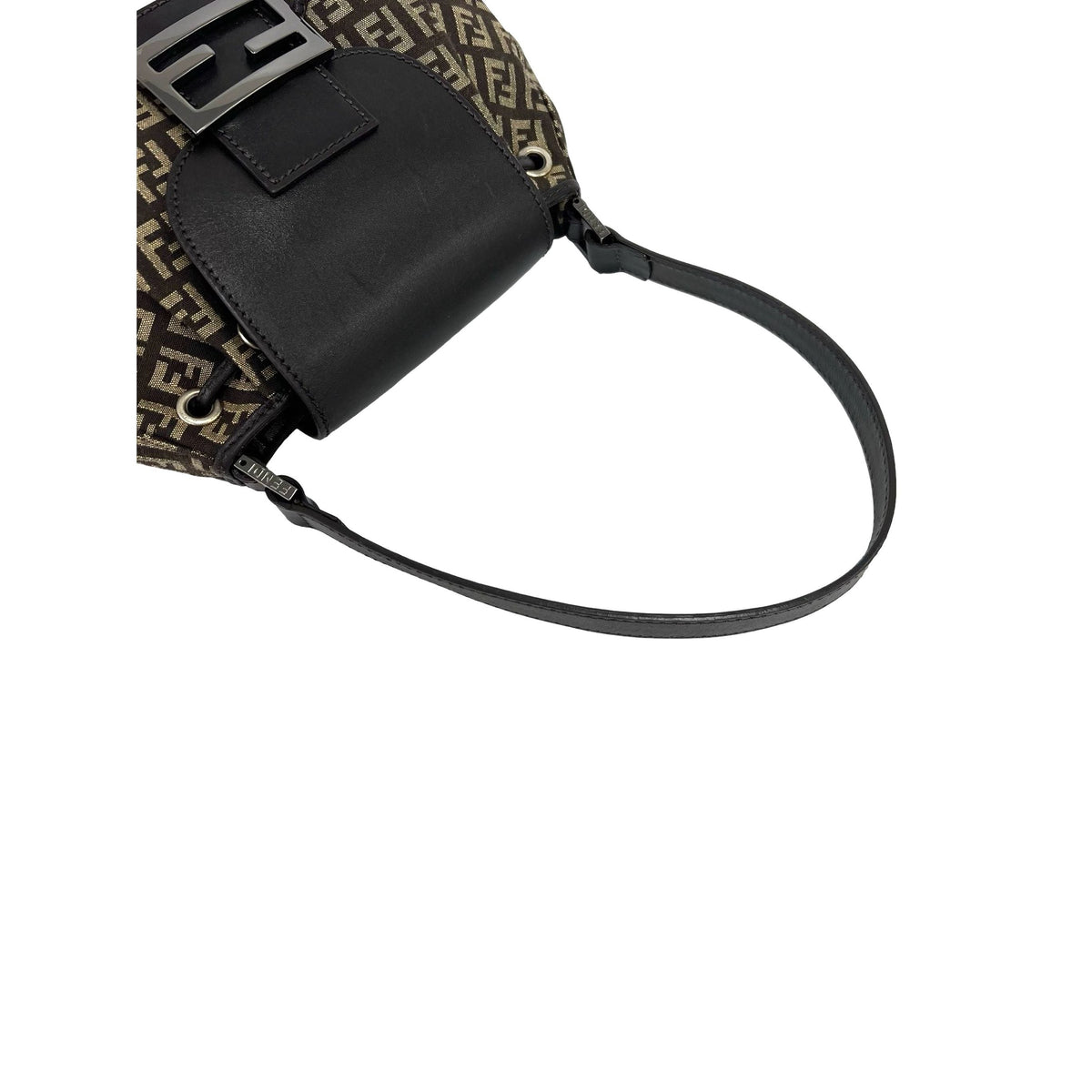 Fendi Zucchino Canvas Drawstring Shoulder Bag — Brown