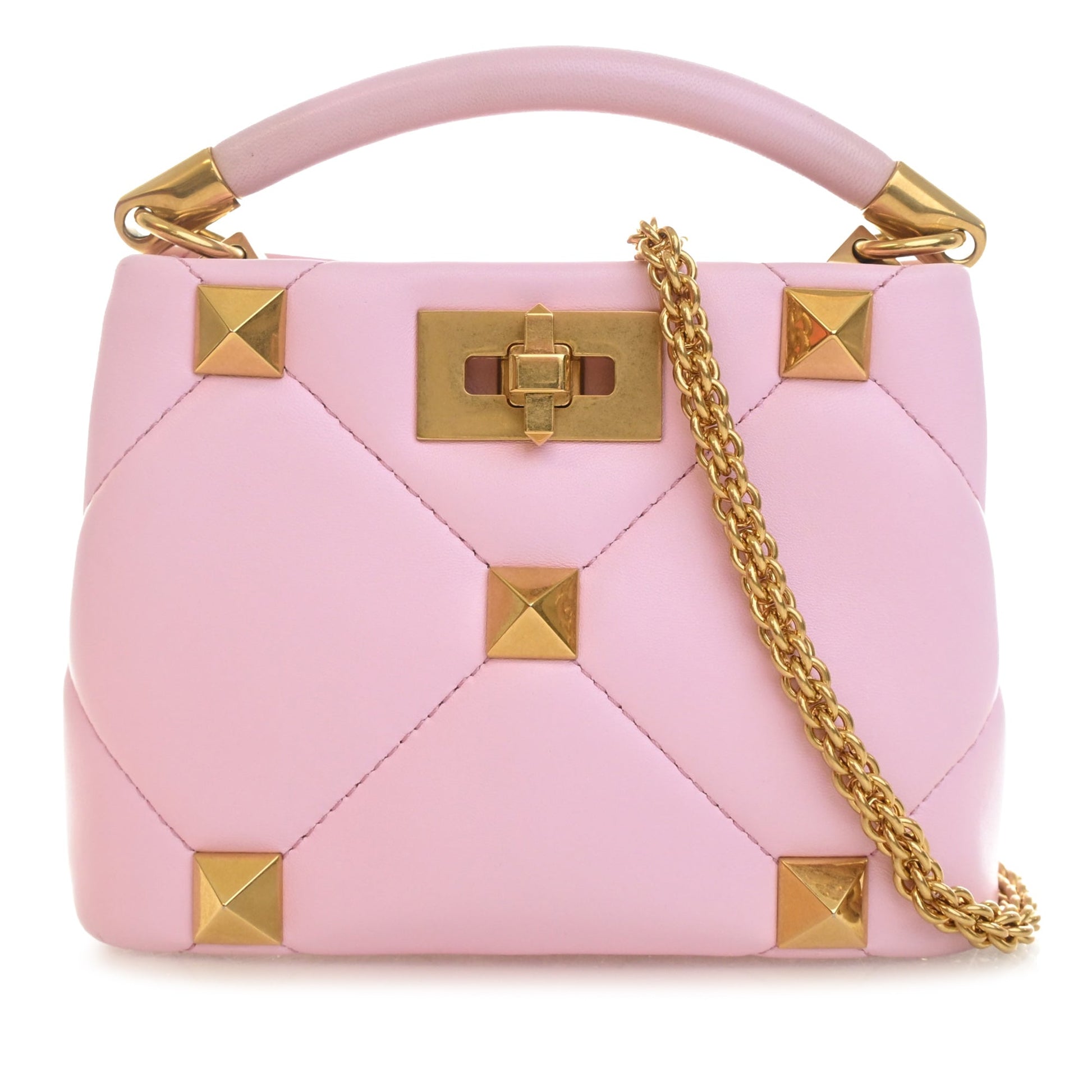 Valentino Small Nappa Roman Stud The Handle Bag