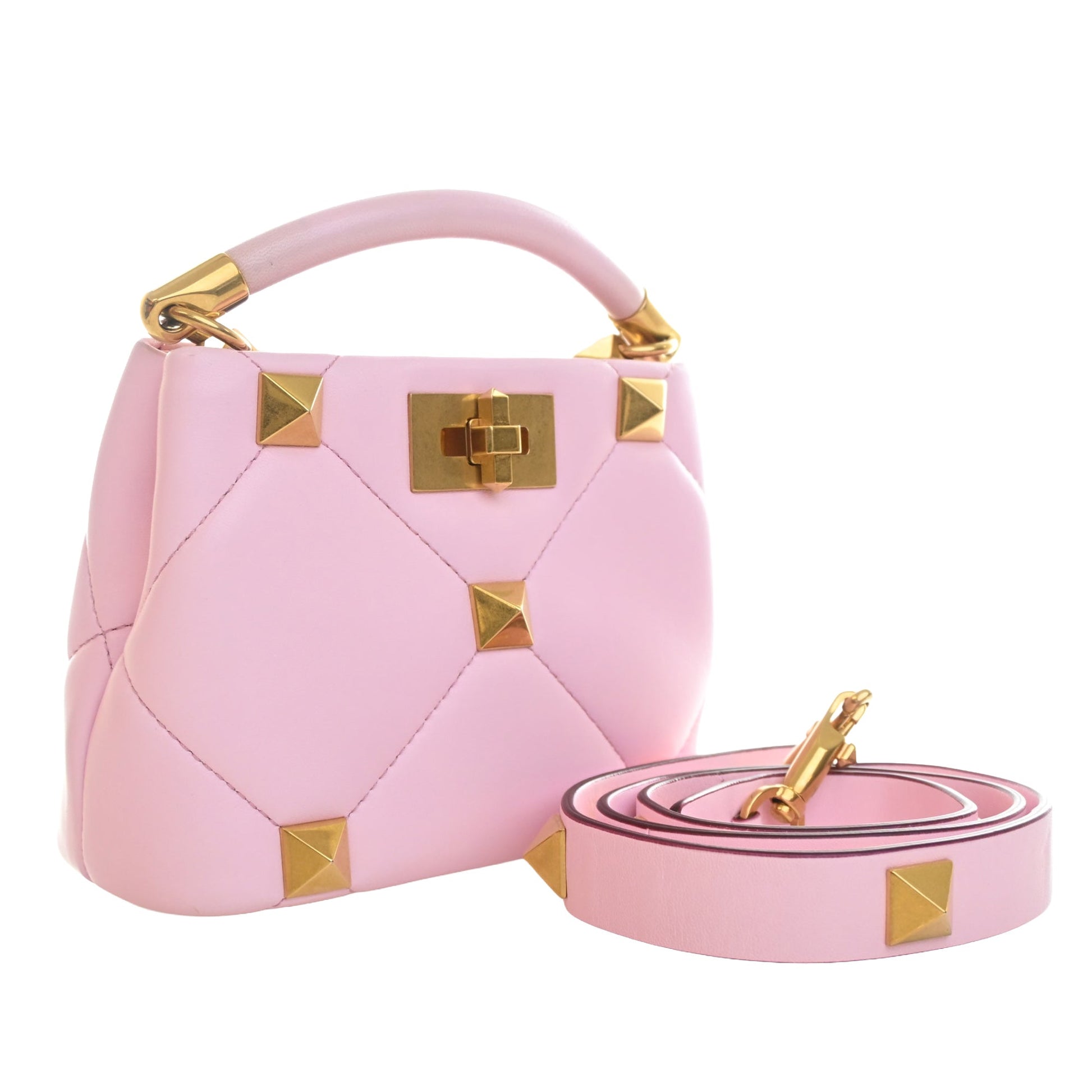 Valentino Small Nappa Roman Stud The Handle Bag