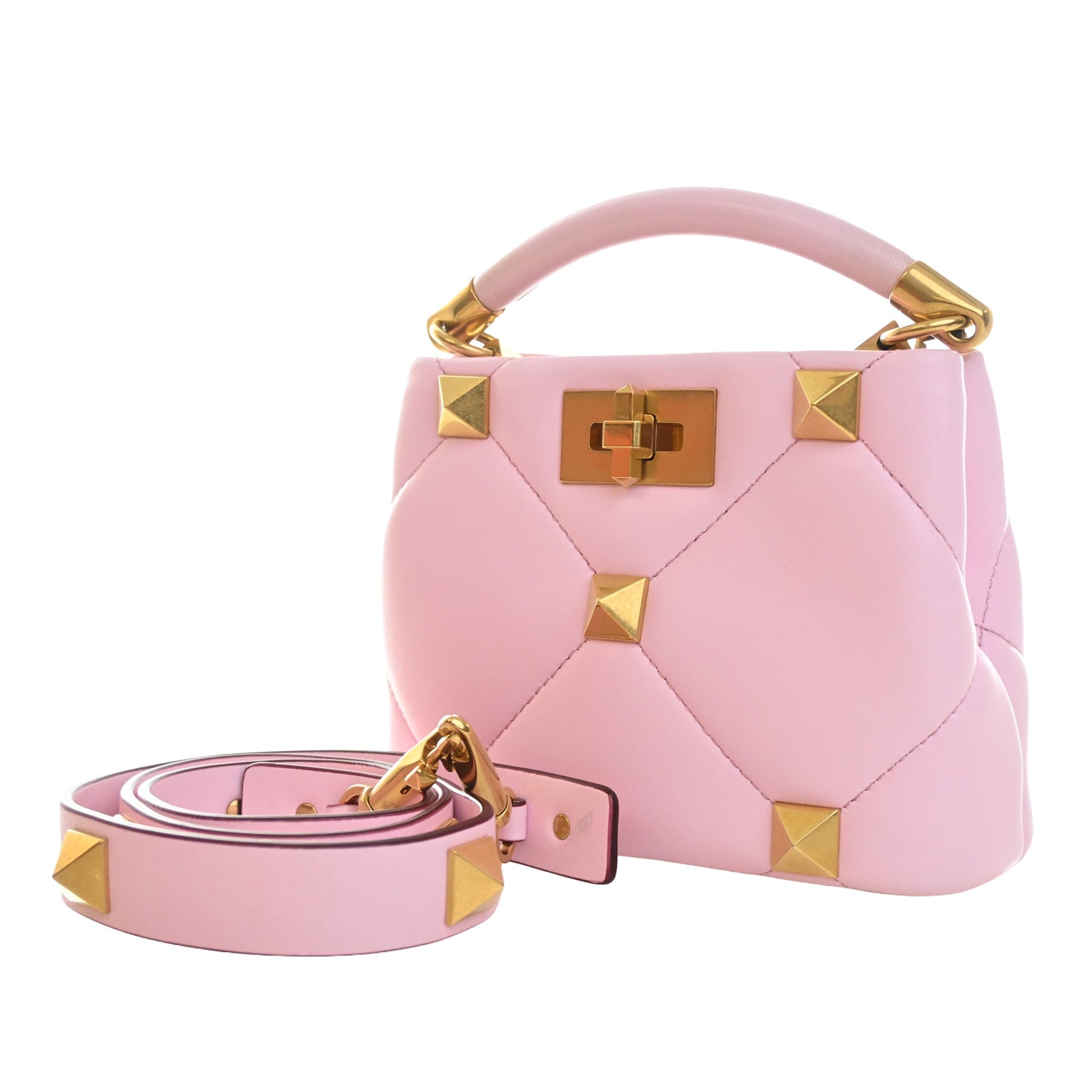 Valentino Small Nappa Roman Stud The Handle Bag