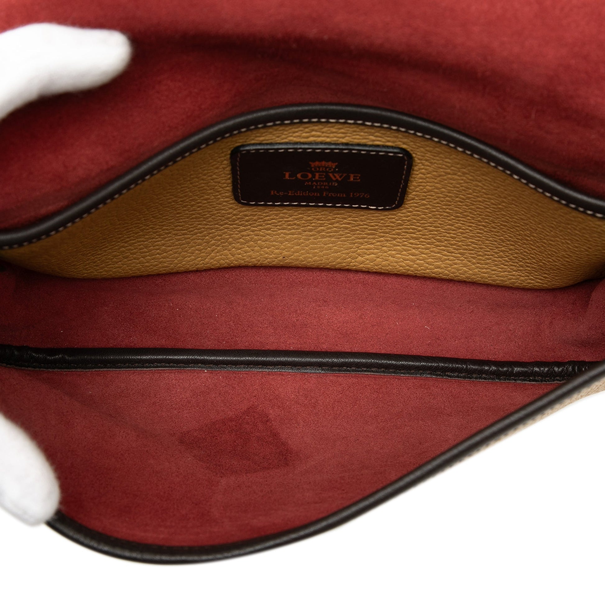 LOEWE Leather Perforated Anagram Crossbody